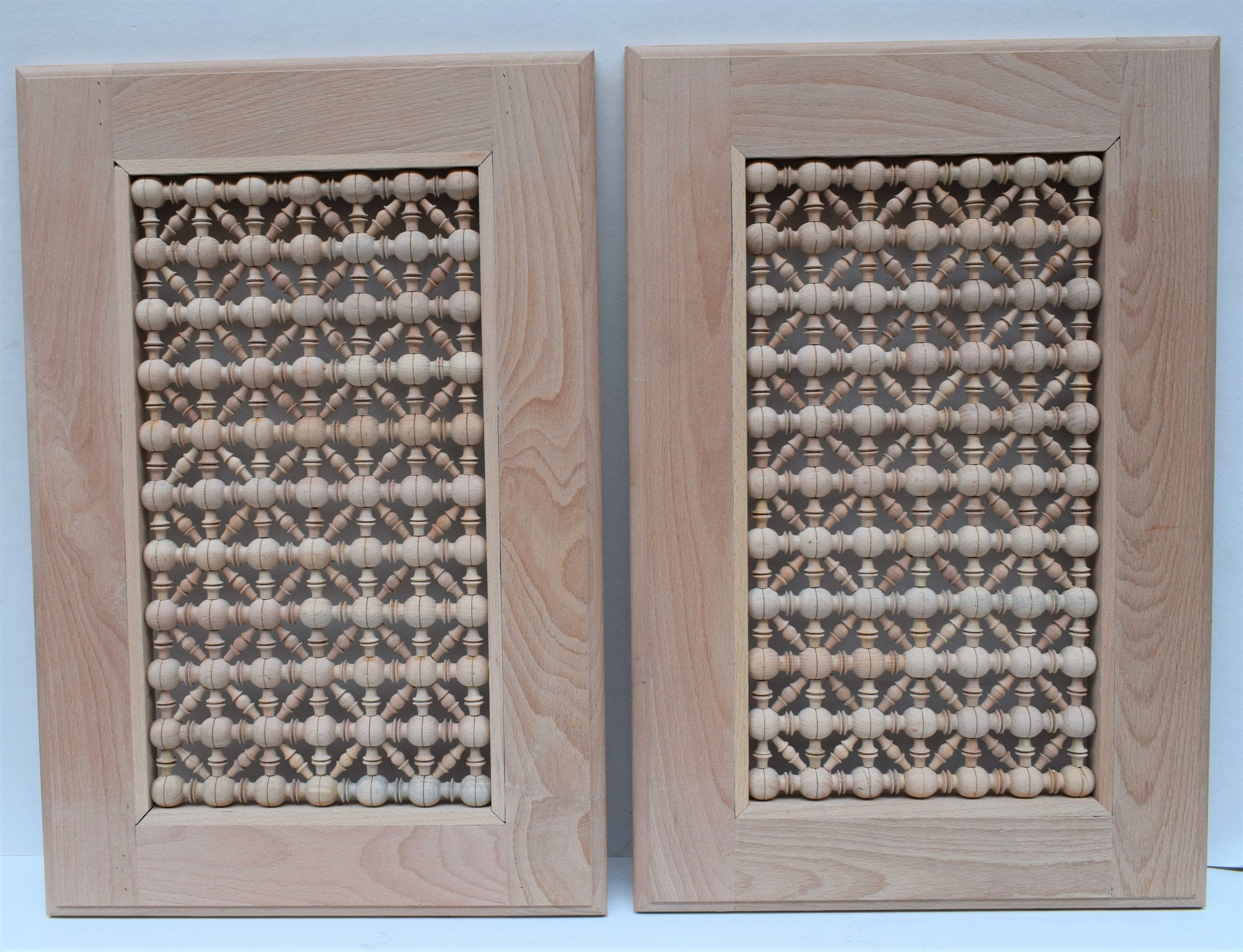 Custom Moroccan Mashrabiya Cabinet Doors, Handmade Carved Beech Wood Lattice Panels, Cabinet Inserts - image 3