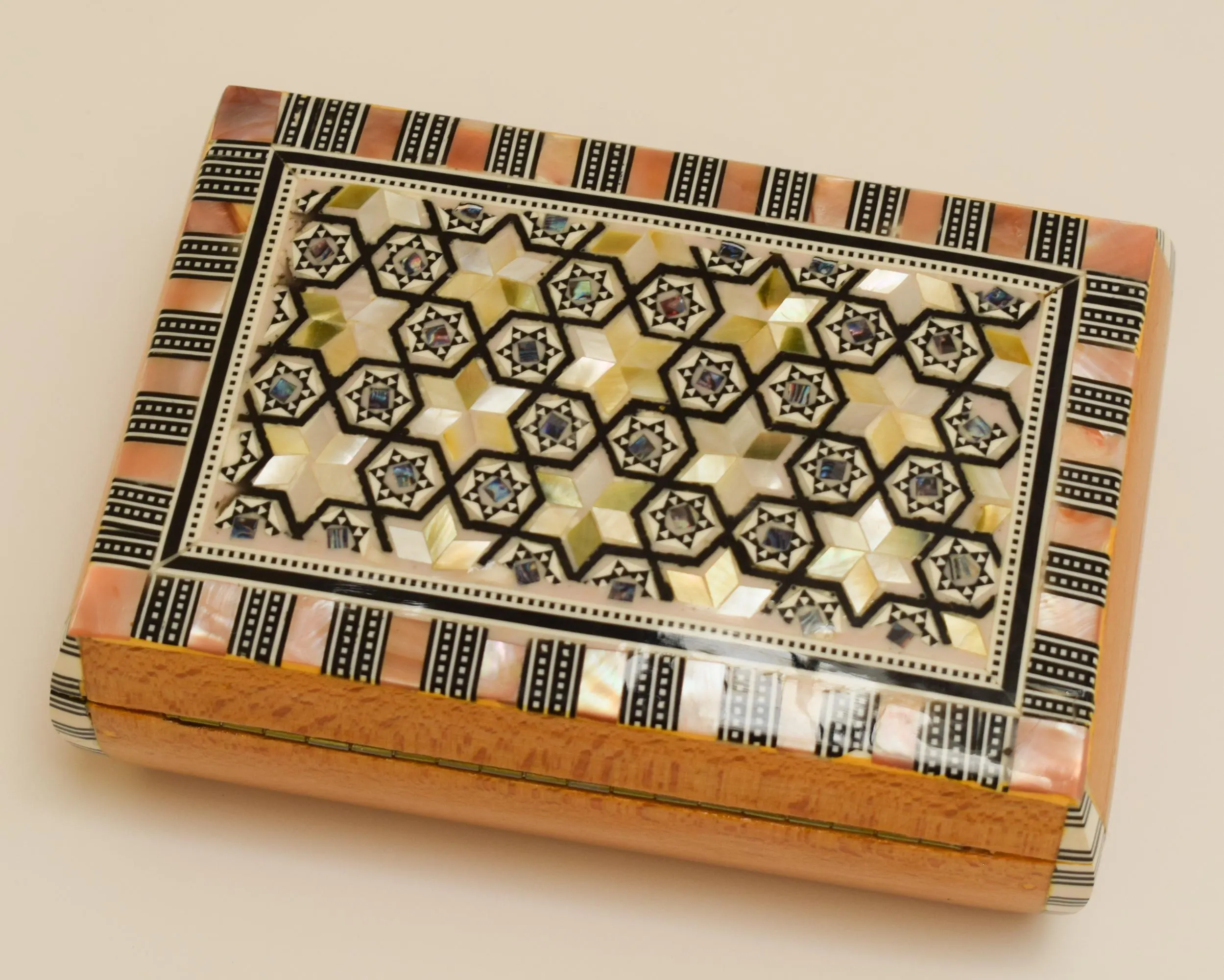 Handmade Mother of Pearl Jewelry Box – Wooden Inlay Trinket Box – Arabic Mosaic Decor - image 4