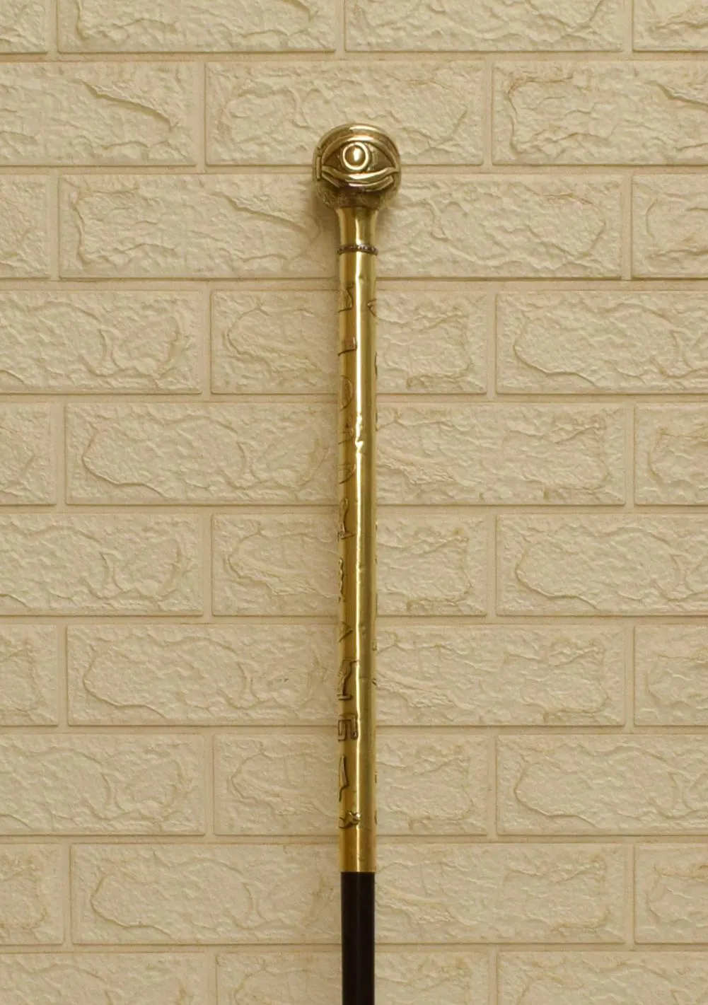 Personalized Egyptian Hieroglyphic Walking Cane | Eye of Horus Brass Cane, Gift for Dad - image 3