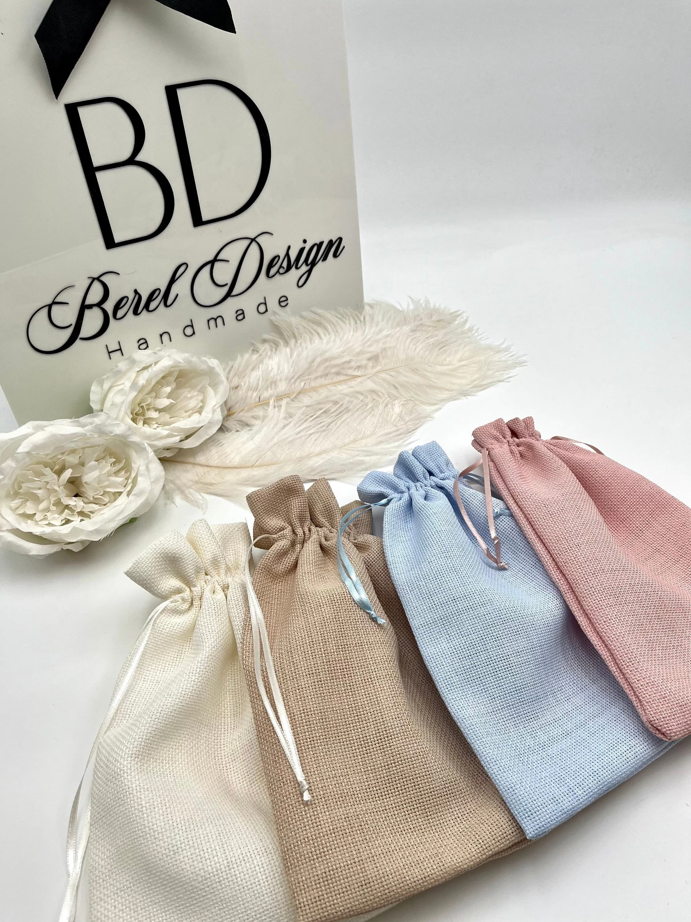 Medium Baby Shower Gift Pouch, Treat Bags, Candy Pouch, Bags for Favors, Party Favors, Party Bags, Birthday Favor Bag, Fabric Gift Pouch