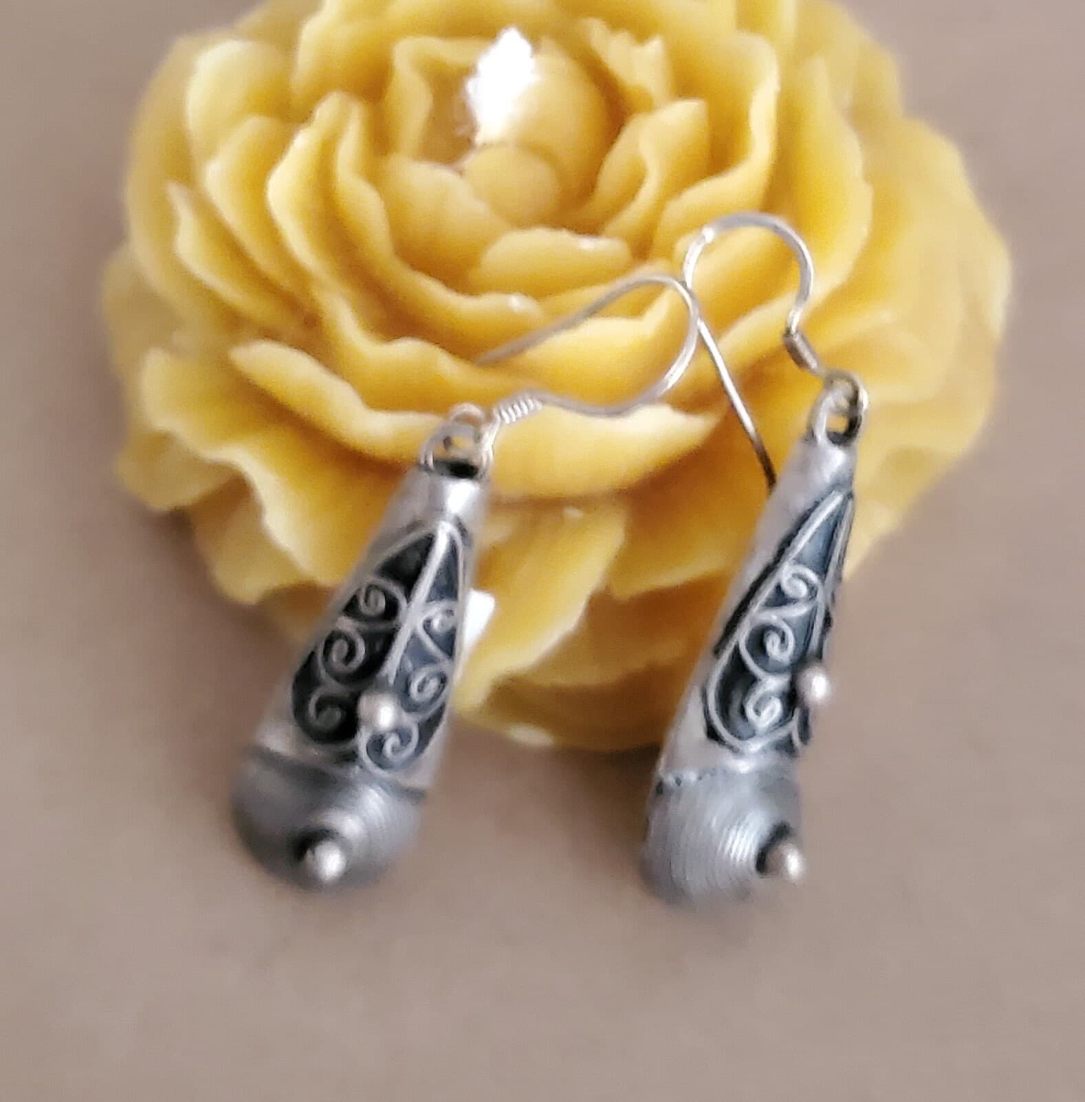 Moroccan Berber Sterling Silver Dangle Earrings: Ethnic Tribal Jewelry - image 3