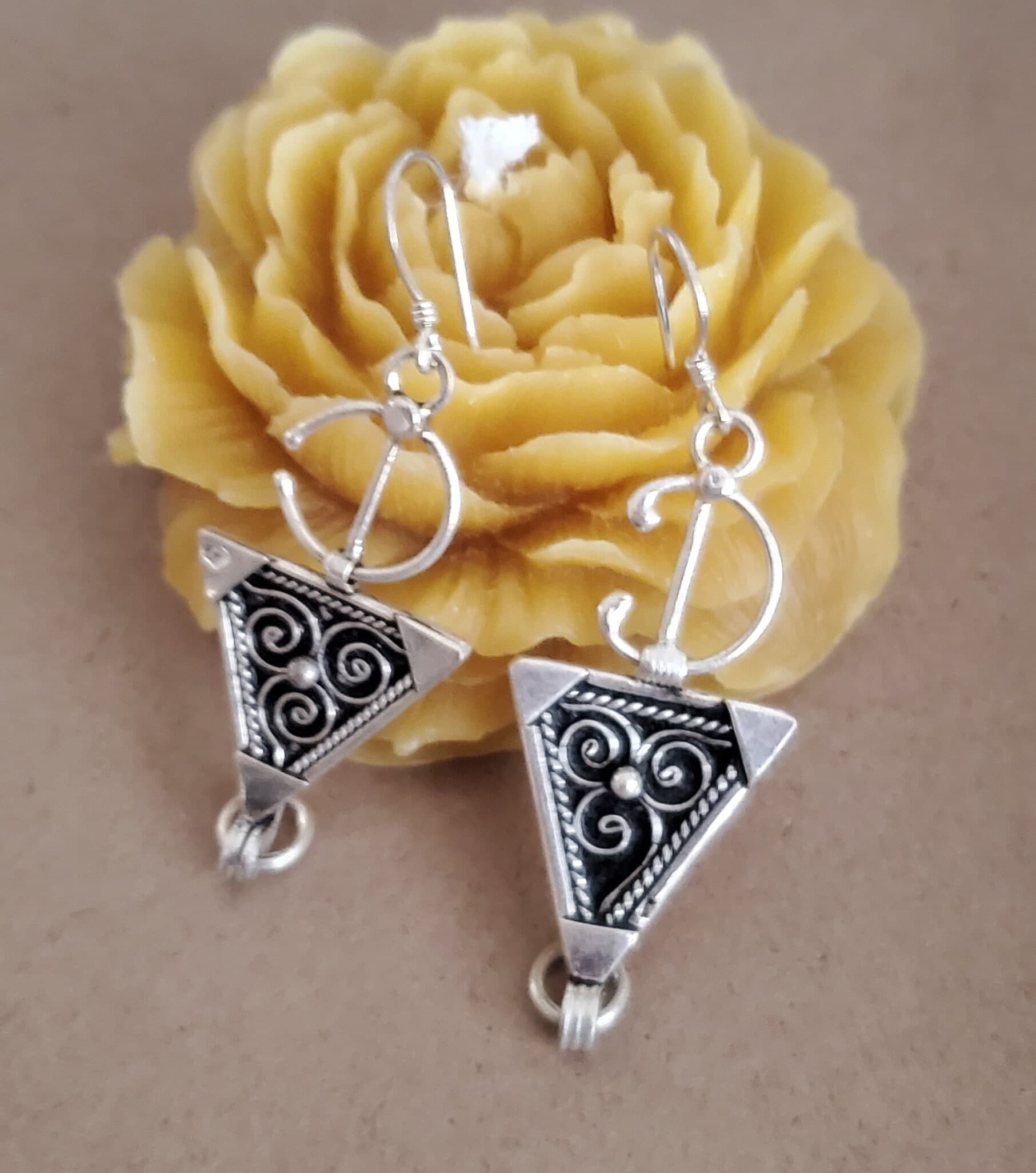 Moroccan Berber Sterling Silver Dangle Earrings: 925 Silver Jewelry - image 3
