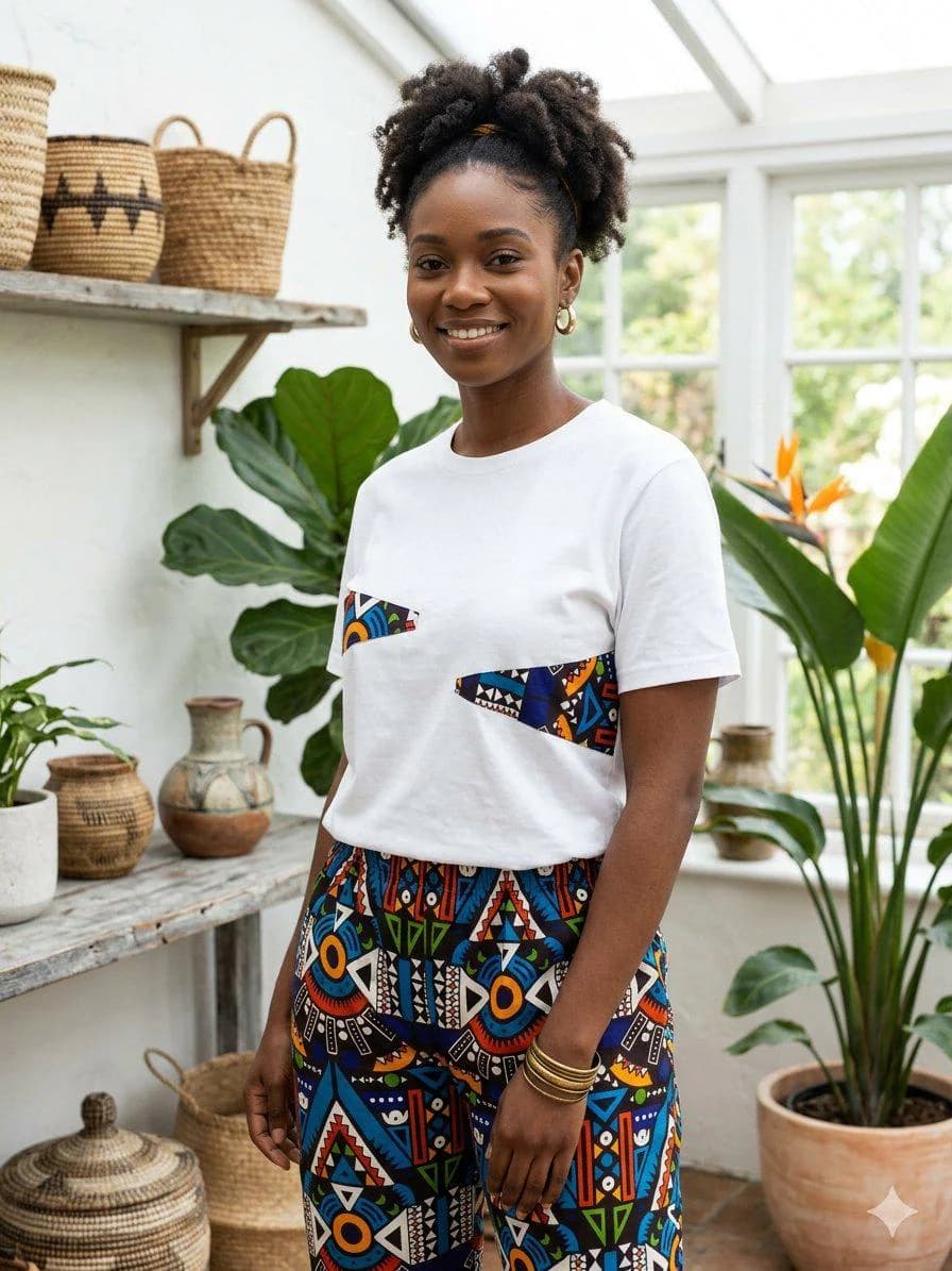 African Print Clothing Set Mens Tribal T Shirt Pants Matching Traditional Geometric Pattern Boho Streetwear 2 Piece Outfit Cultural Festival