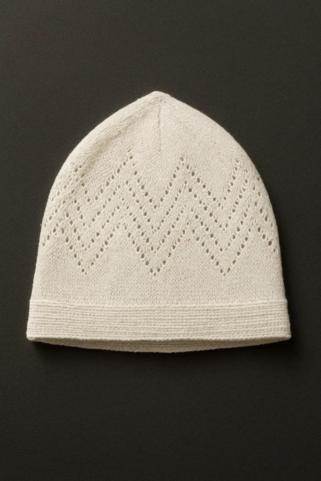 White Kufi Hat – Muslim Prayer Cap Knit, ( Skull Caps) Topi - image 4