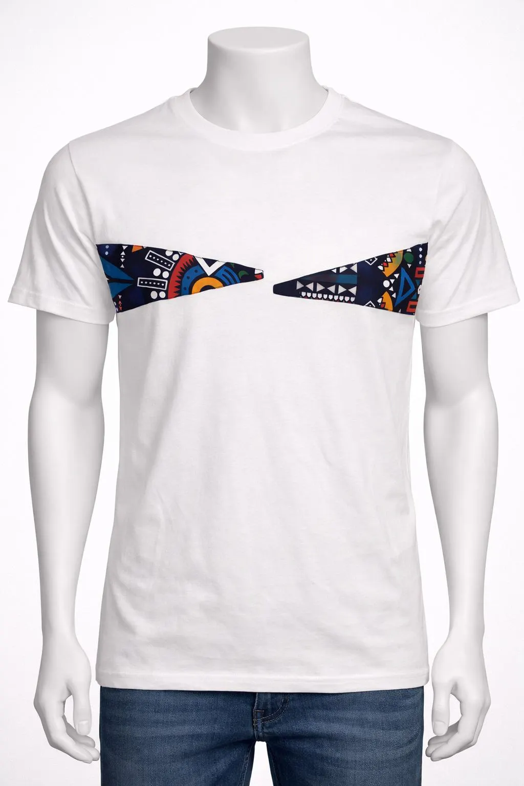 Tribal Shirt African Print Graffiti T-Shirt | White Geometric Art Tee 2XL