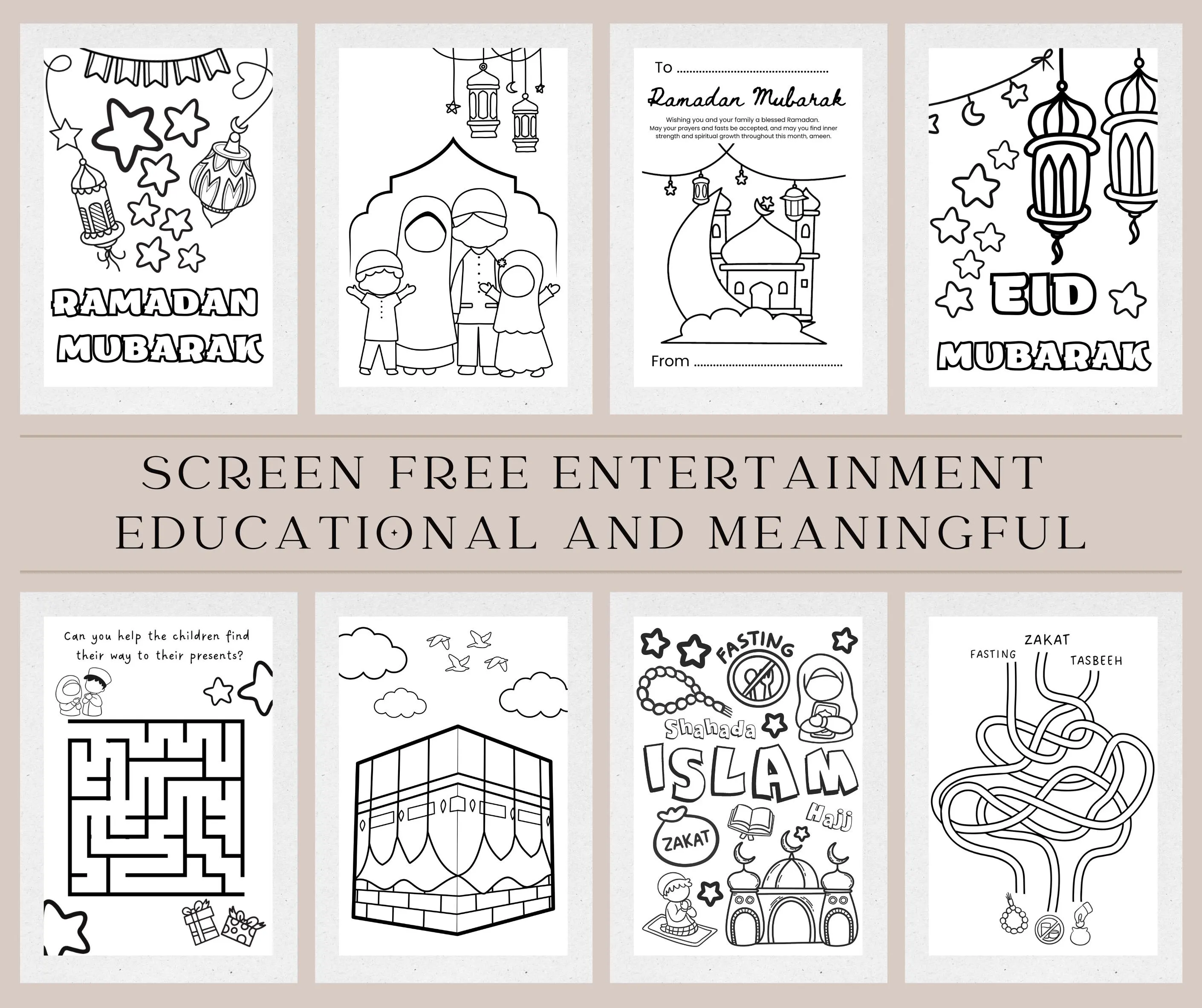 50 Islamic Colouring & Activity Pages For Kids PDF - image 2