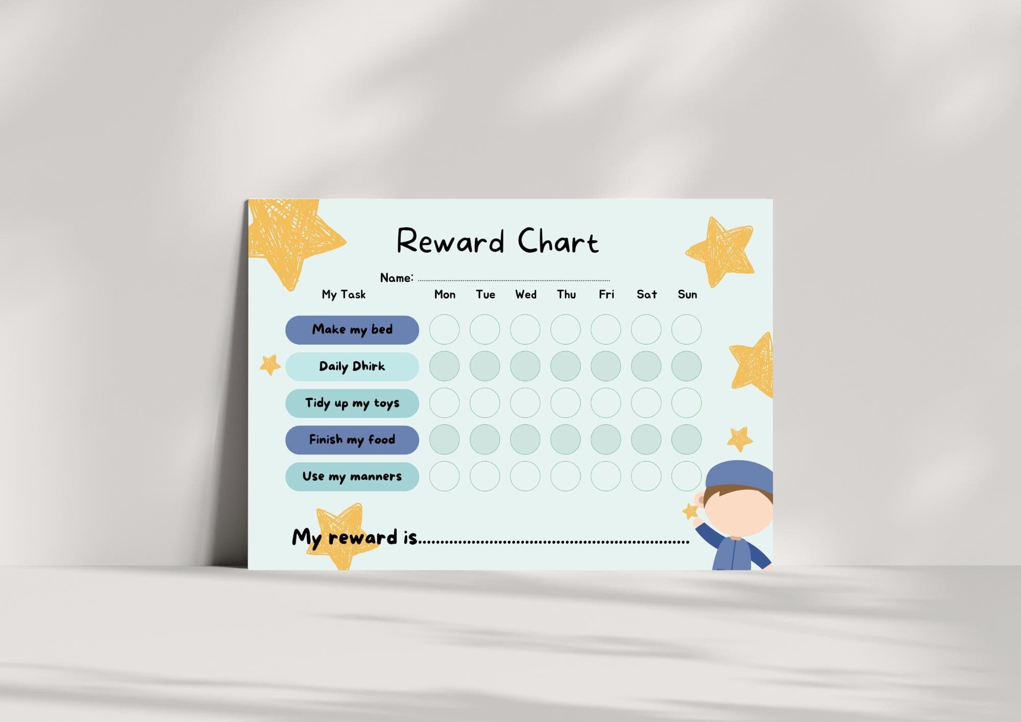Mini Muslim-Reward Chart for Boys (Printable)