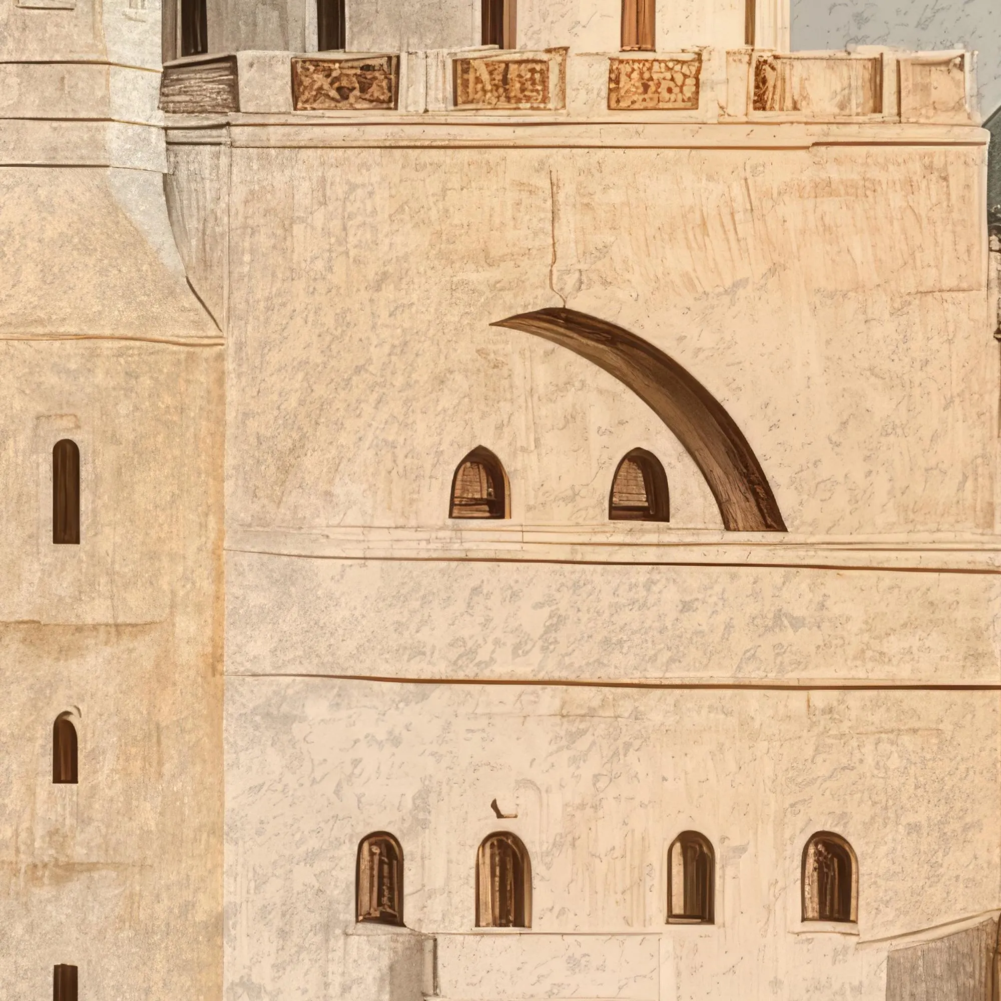 Palestinian Heritage Painting: Al Hassaina Mosque Painting Overlooking Gaza Coast | Vintage Islamic Art - image 4