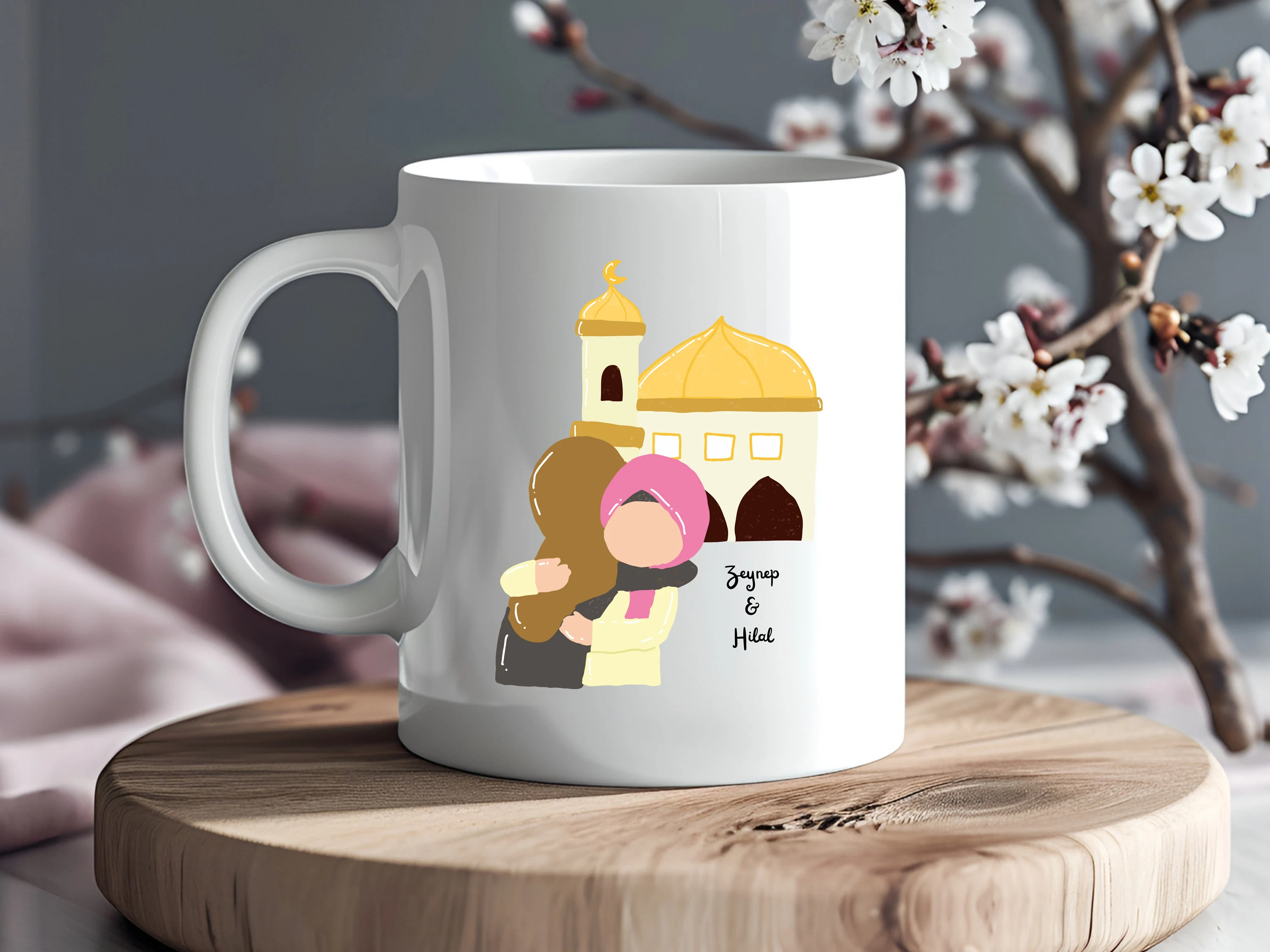 Geschenk für muslimische Freundin, Hijabi Tasse, Beste Freundinnen Tasse, Islamisches Geschenk für Freundin, Tasse mit zwei Freundinnen - image 2