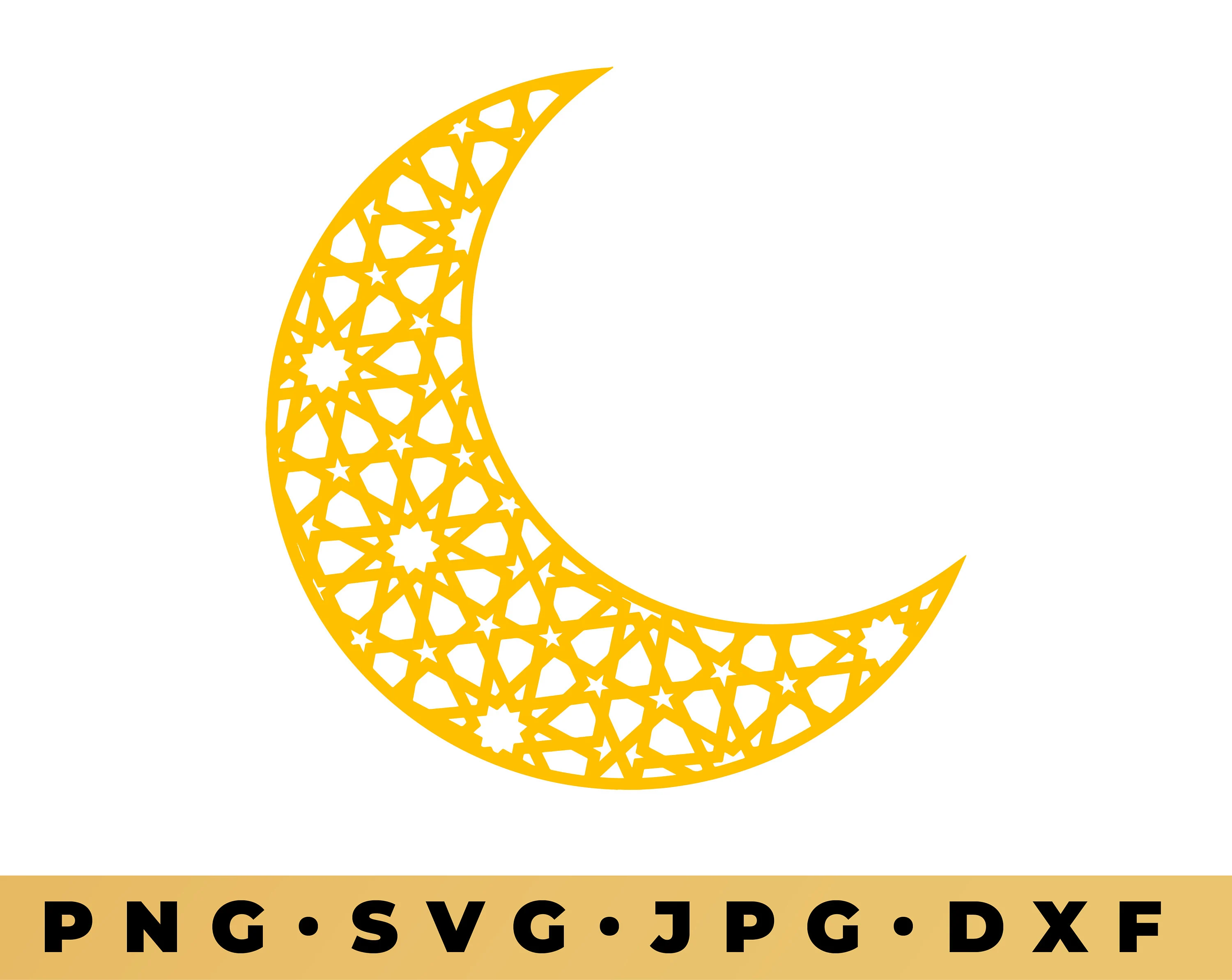 Mandala Crescent Moon, Ramadan Banner svg, Eid Banner, Ramadan Bunting, Eid Bunting, Islamic cut file, Geometric bunting, ramadan eid decor