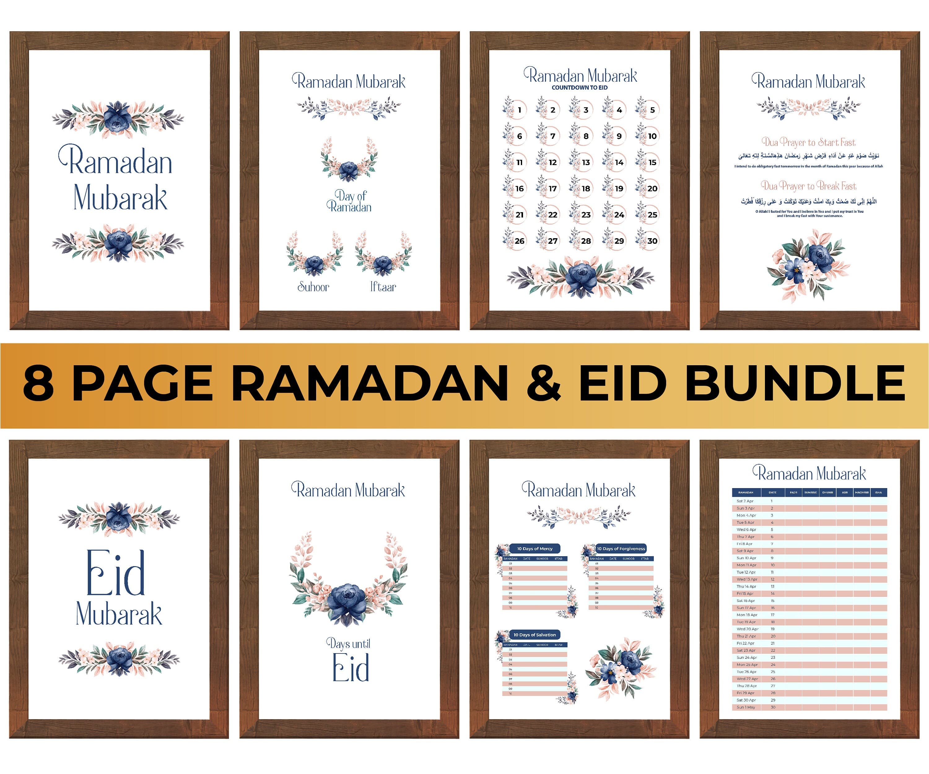 Suhoor & Iftar Time, Ramadan Duas, Fasting Duas, Countdown to Eid, Ramadan Calendar, Ramadan Decoration, Ramadan Printable, Salah Tracker