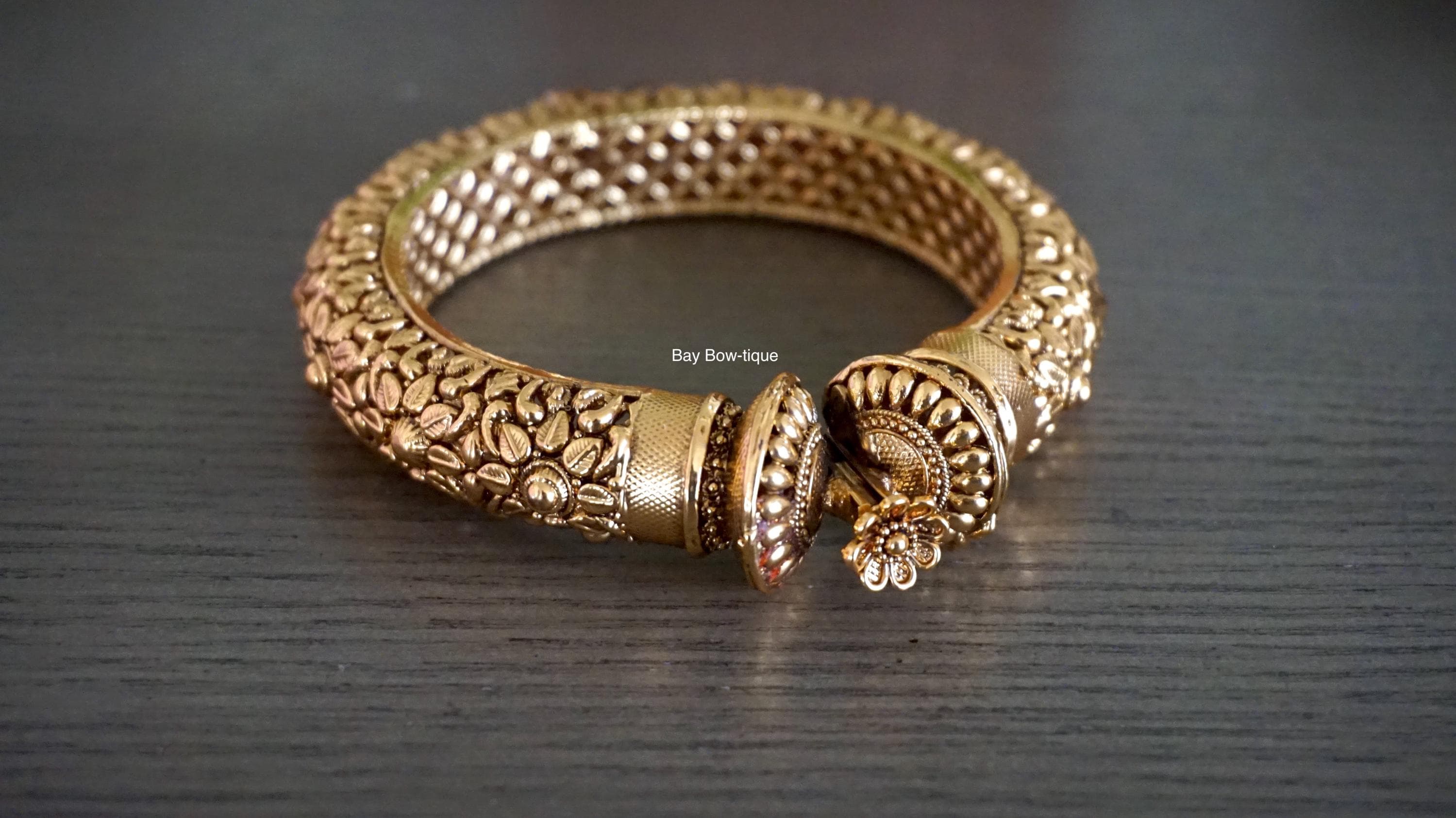 Gold plated bangles / Antique kada / Golden bangles / Gift for her / Indian kada / Gifts for women / Indian jewelry / Matte gold bangles - image 5