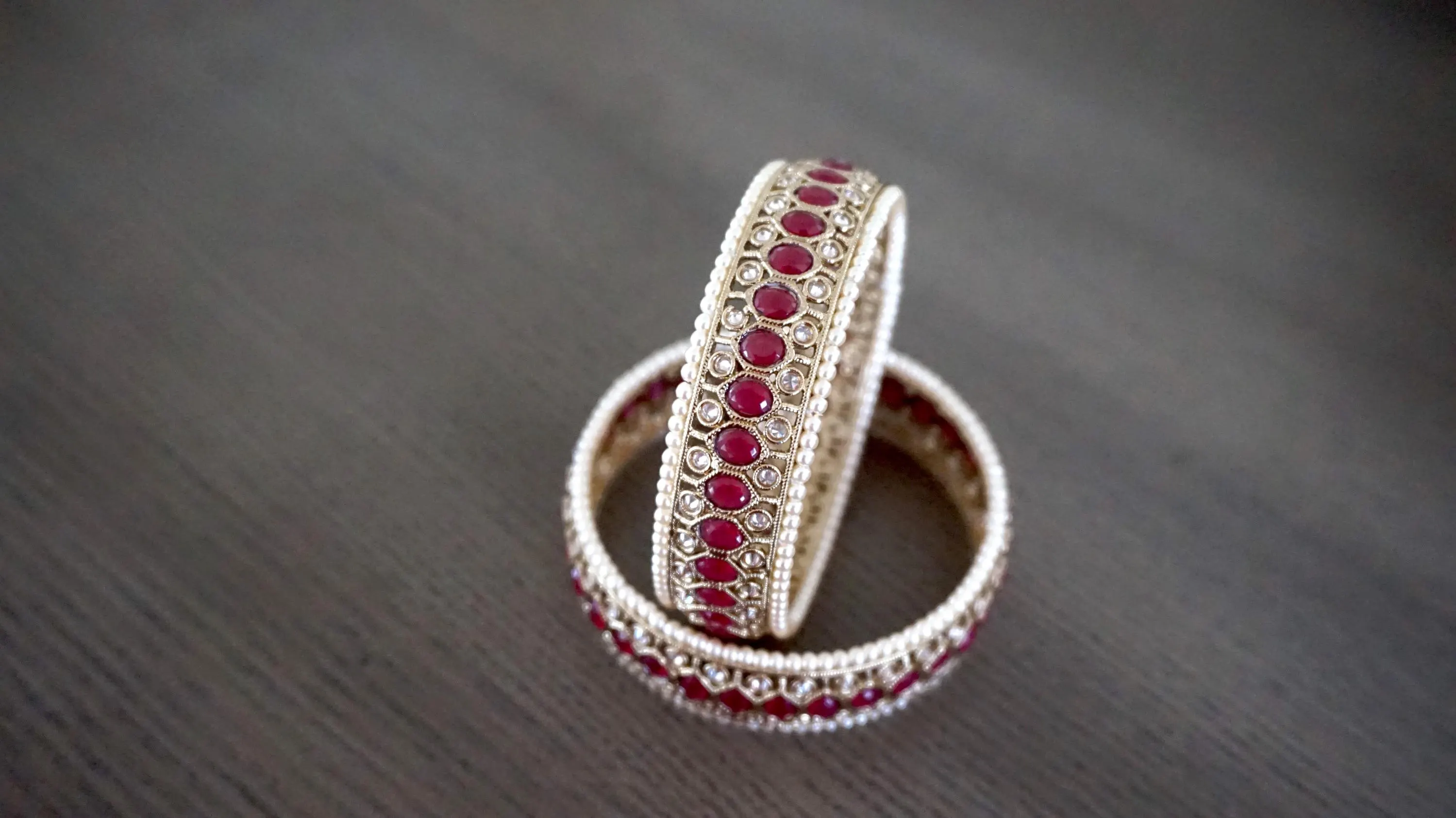 Antique bangles, AD stone bangles, Mehendi plating bangles, Ruby bangles, Indian jewelry, Pearl bangles, Antique kada, Ruby kada - image 3