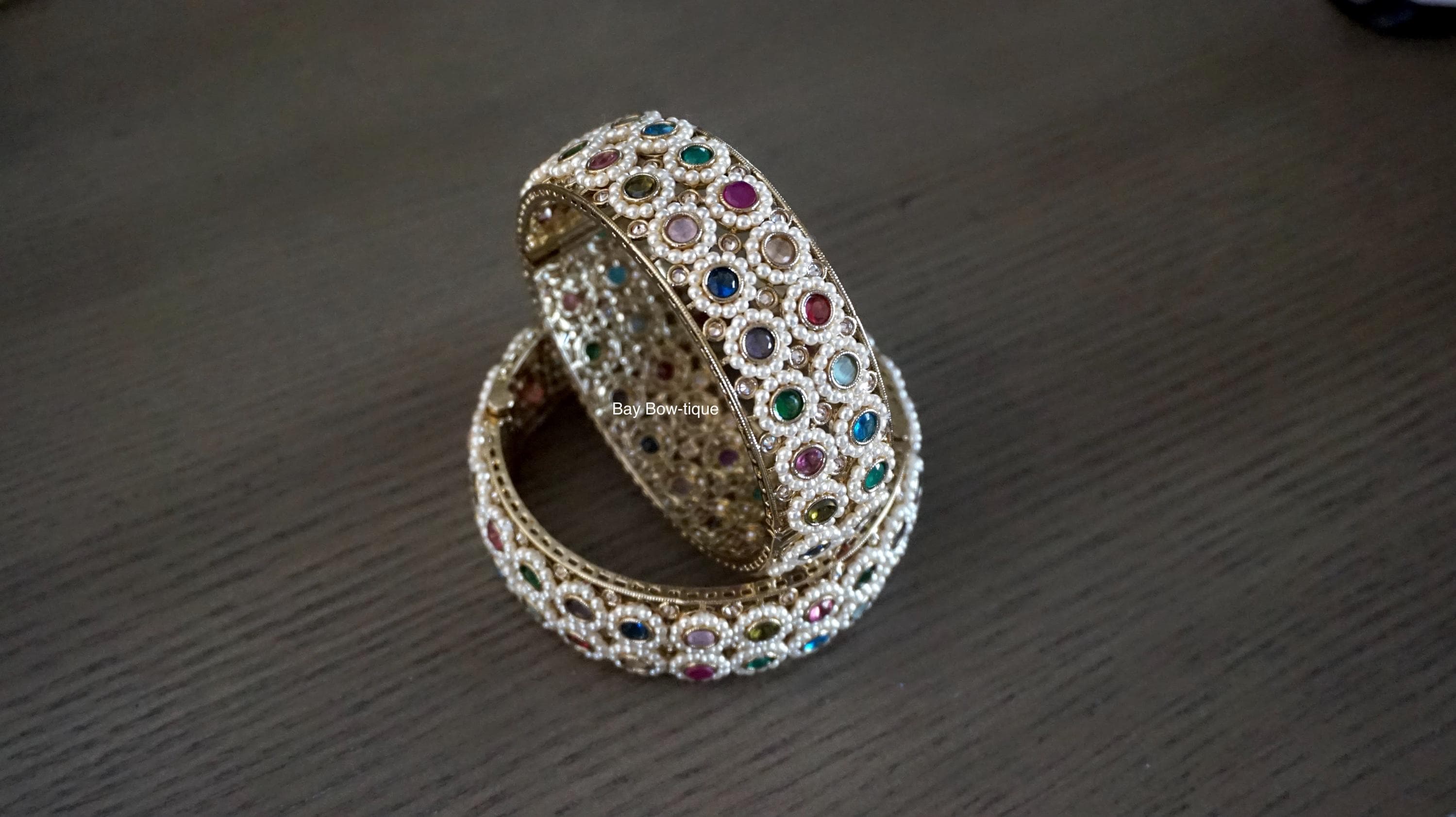 Openable Bangles, Openable kada, Multicolor kada, Pearl bangles, Wide bangles, Indian jewelry, Mehendi plating kada, Antique bangles