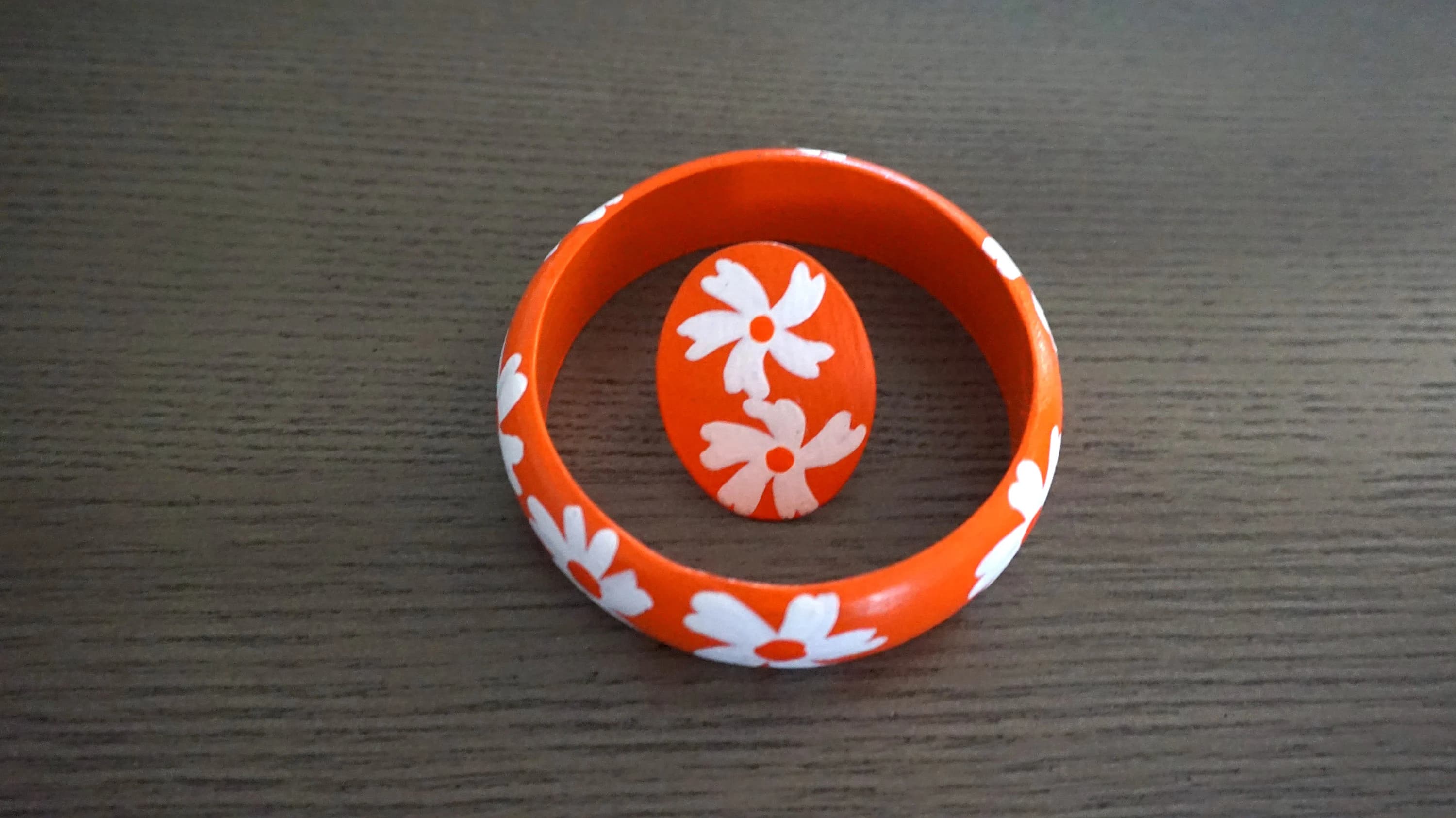 Wood bracelet, wooden bracelet, Jasmine flower bracelet, Orange bangles, Orange bracelet, Gift for her, Gifts for women, Mothers day gift