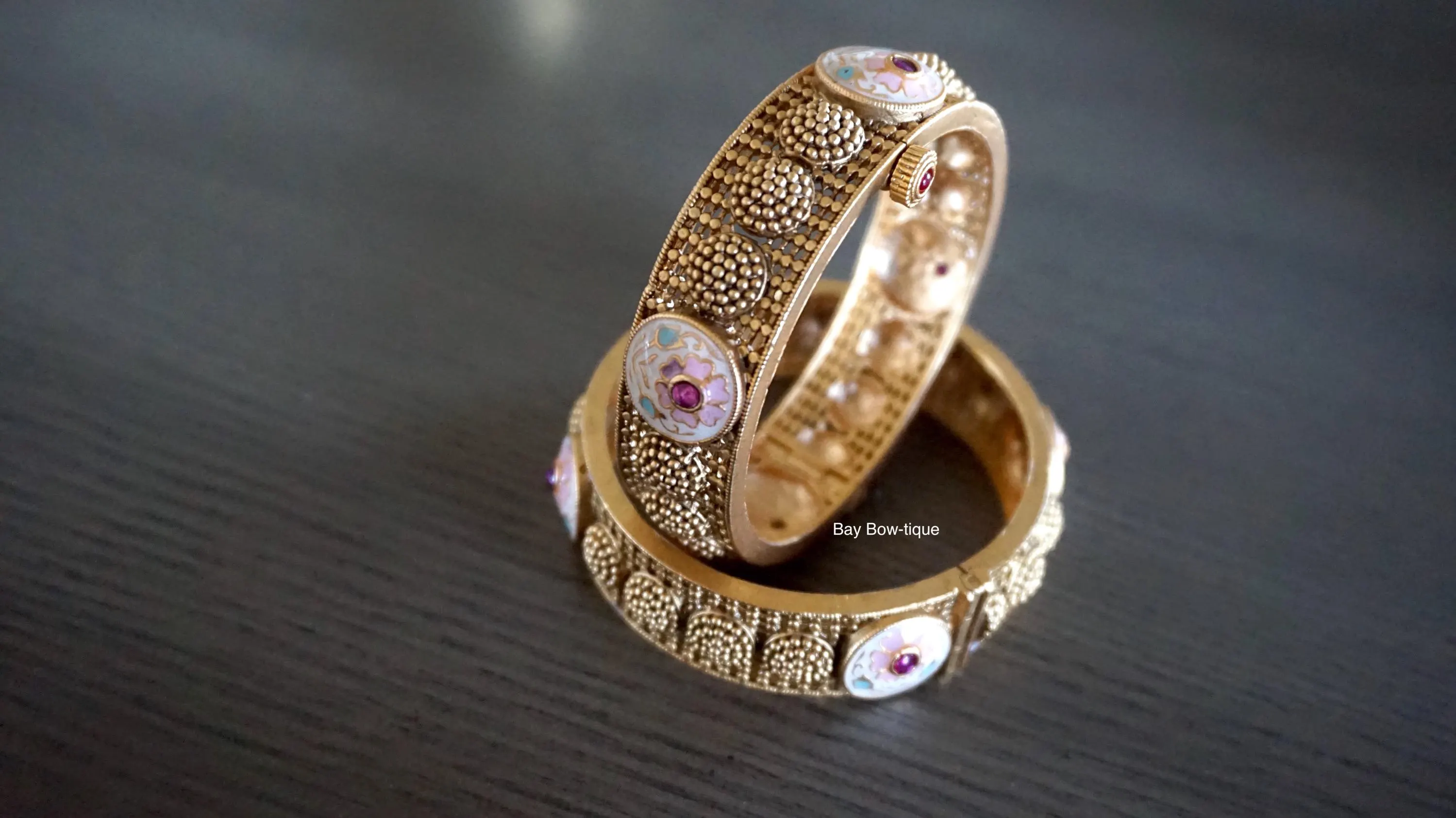 Openable bangles, Meenakari bangles, Antique bangles, Antique kada, Openable kada, Gold plated bangles, Matte gold bangles, 2.4 size bangles