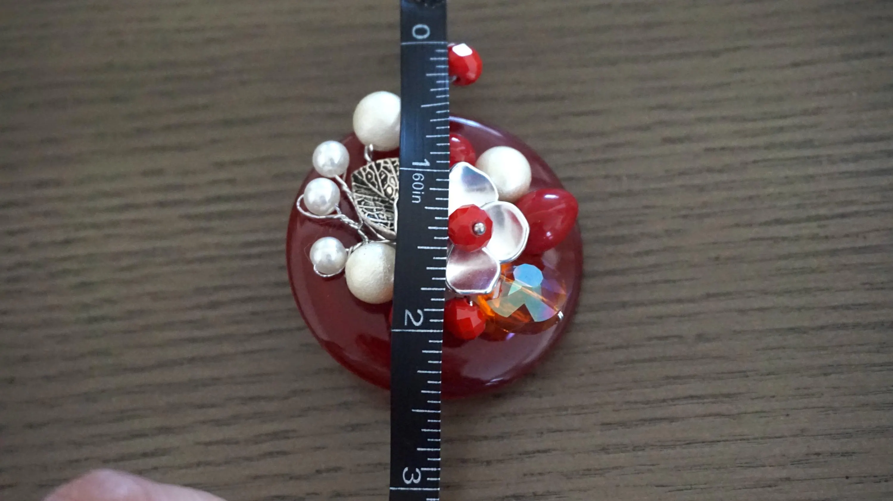 Brooches / Beads brooches / brooches and pins / Hijab pin / Saree pin / Gift for her / Gifts for women / Crystal beads brooches / Red brooch - image 4