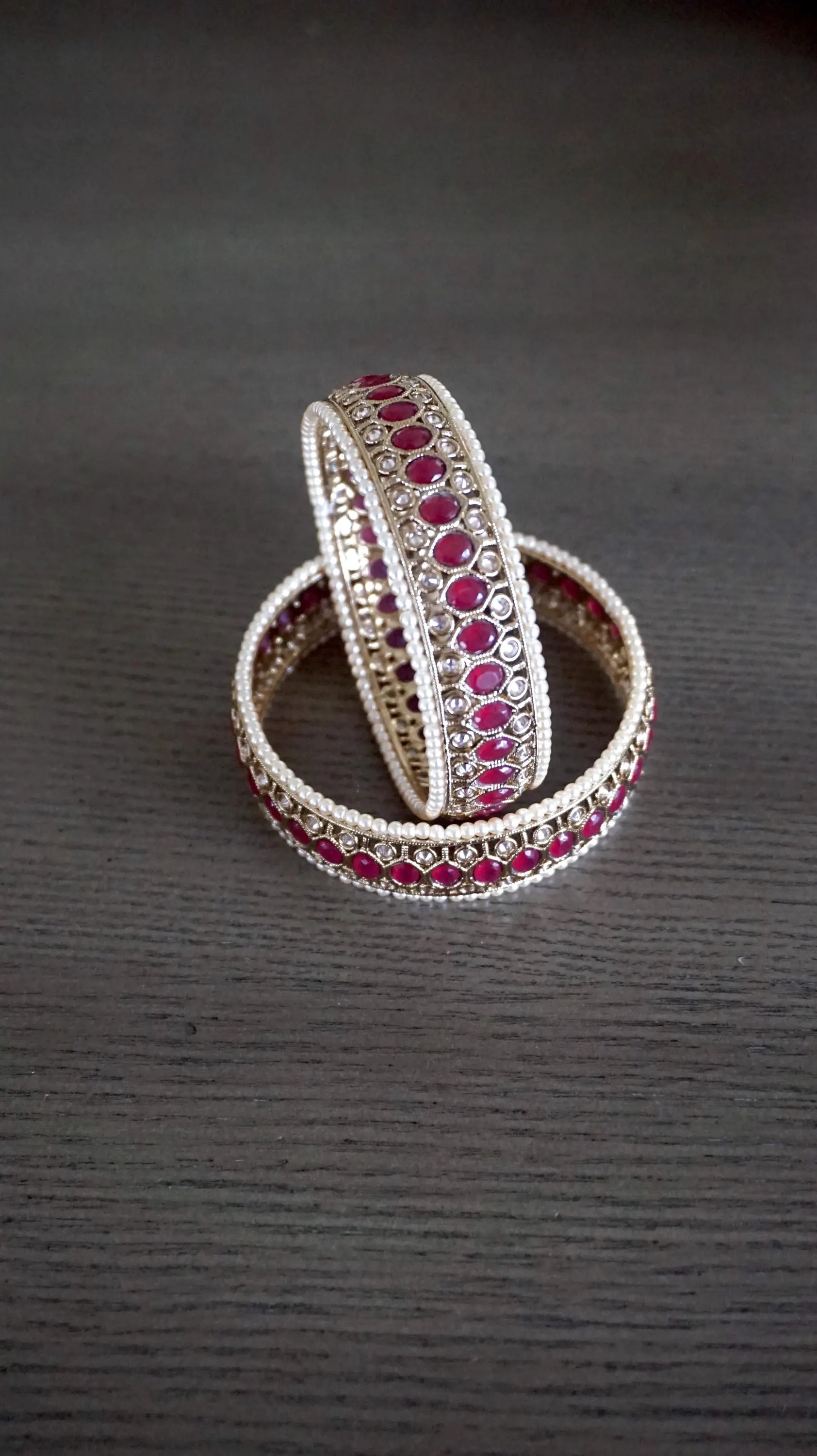 Antique bangles, AD stone bangles, Mehendi plating bangles, Ruby bangles, Indian jewelry, Pearl bangles, Antique kada, Ruby kada - image 5
