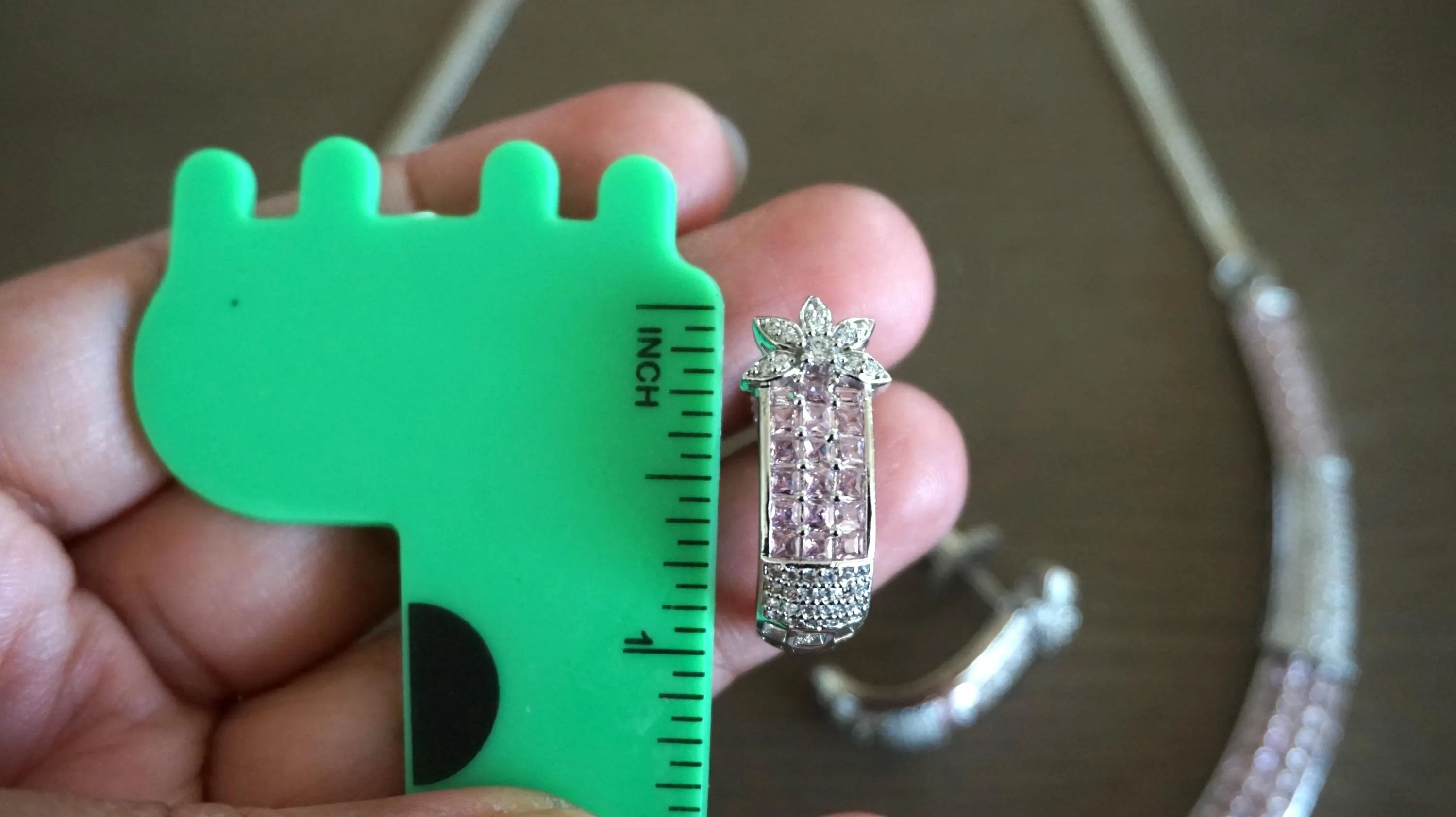 Cubic Zirconia necklace / cz necklace / American diamond necklace / Wedding necklace / Bridal jewelry / Elegant necklace / Pink necklace - image 3