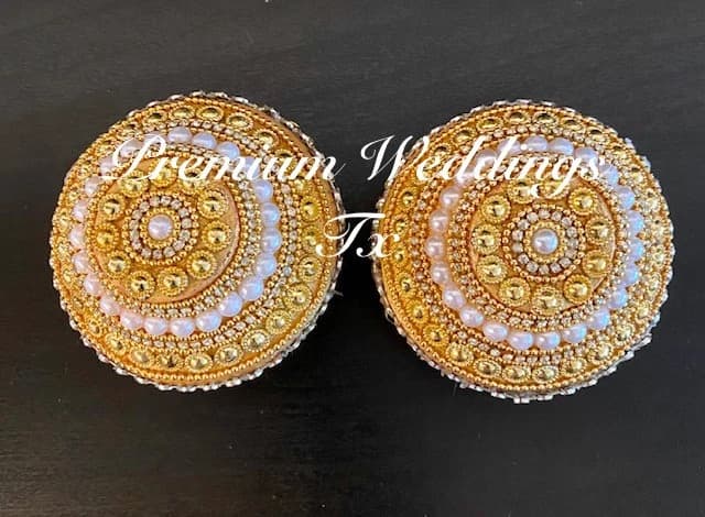 2Ct Handmade Sapatia: Rhinestone & Pearl Wedding Decor - image 3