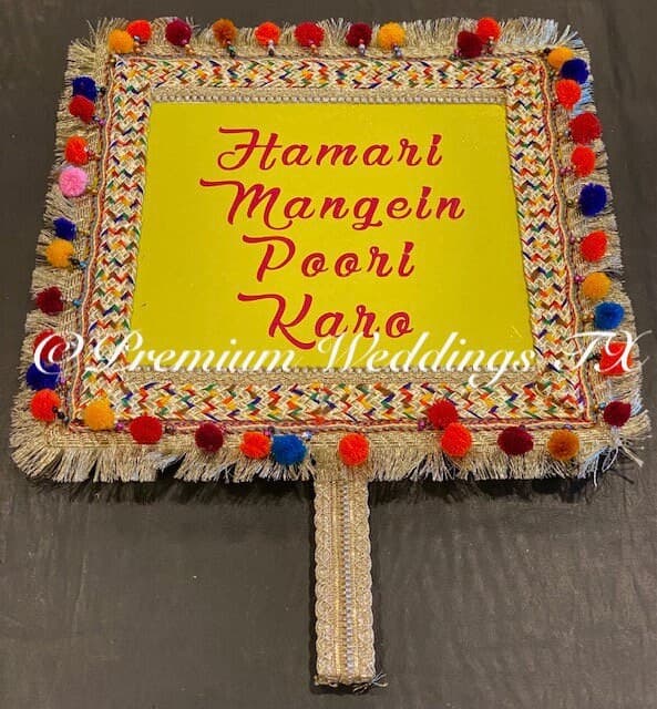 Handmade Desi Wedding Banners: Bride & Groom Family Props - image 5