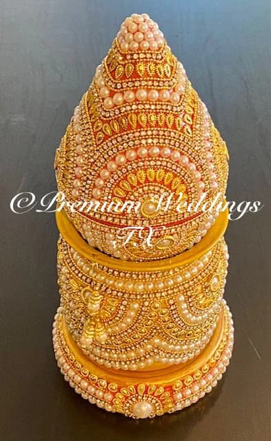 Handmade Beaded Kalash Set: Indian Wedding Puja Decor - image 3