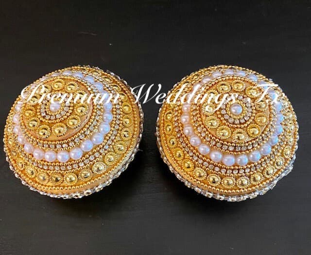 2Ct Handmade Sapatia: Rhinestone & Pearl Wedding Decor - image 4