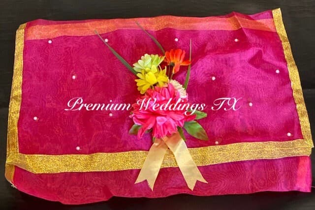 Assorted Designs Organza Saree Bag: Floral Embellished Indian Dress Cover (19x15") - image 4