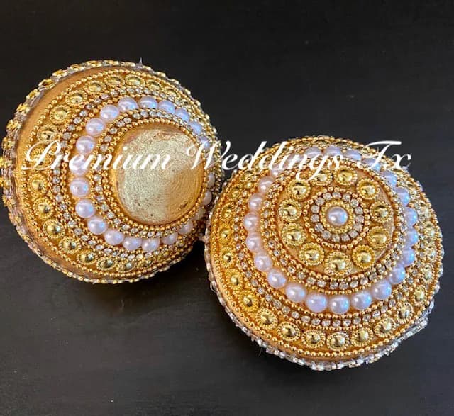 2Ct Handmade Sapatia: Rhinestone & Pearl Wedding Decor - image 5