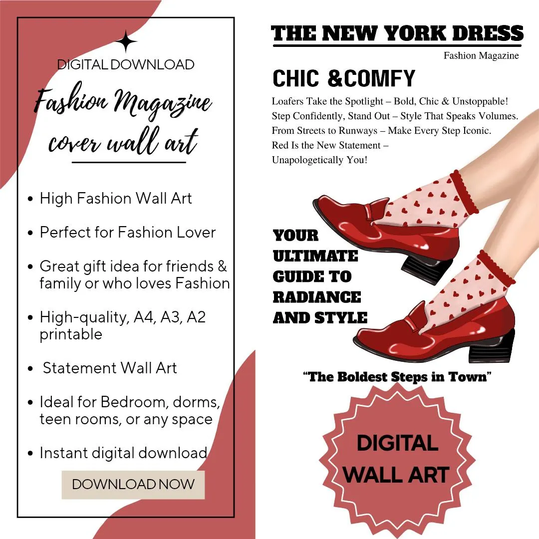 Red Loafers Fashion Print – NYC Editorial Style (Digital Download) - image 5