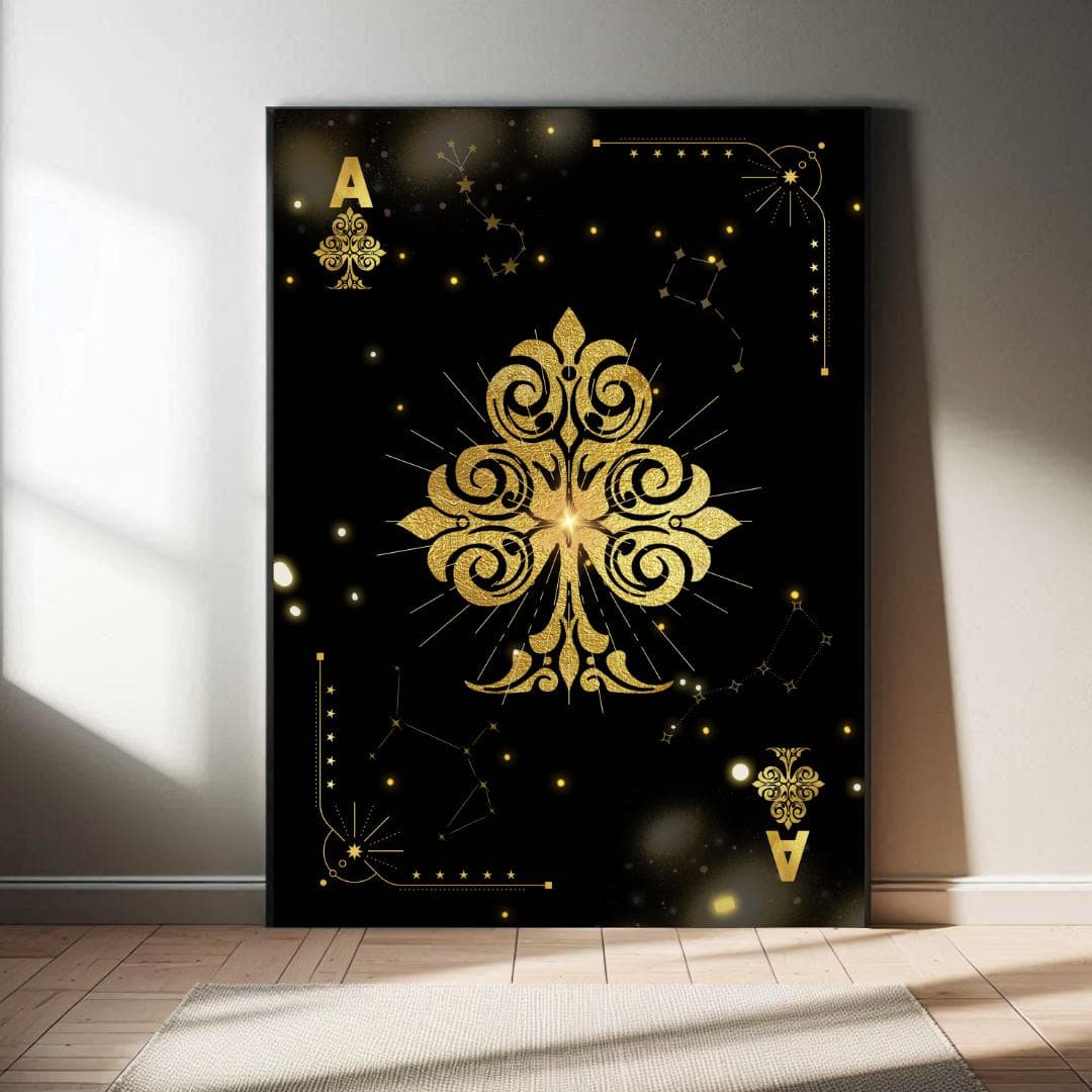 Celestial Poker Wall Art Set, Gold Filigree Constellations, Ace of Spades (Digital Download) - image 5
