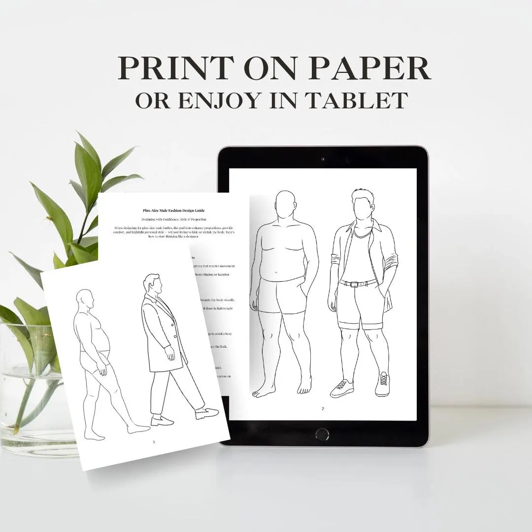 Plus Size Male Fashion Sketchbook: Outfit Ideas & Templates (Digital Download) - image 4