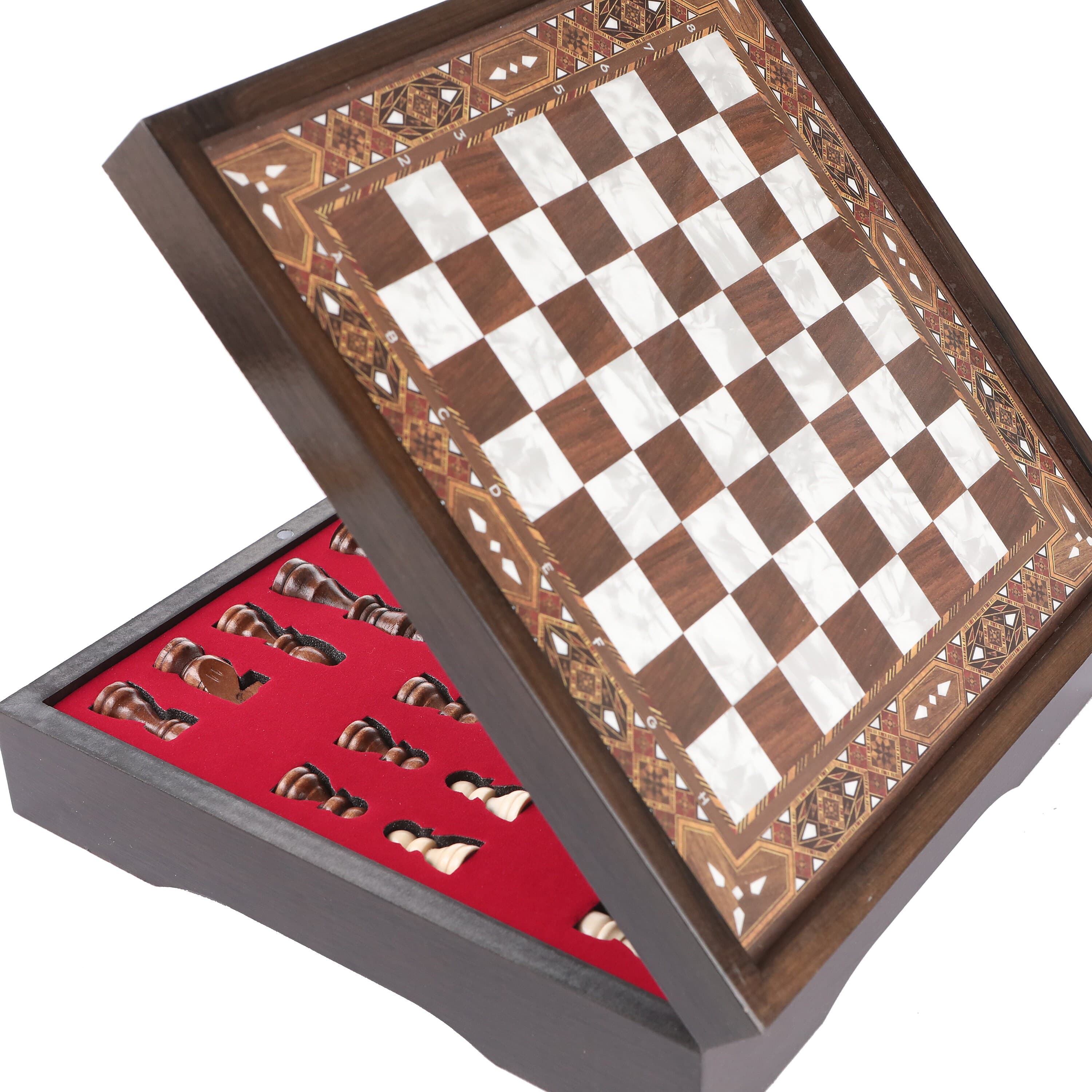 Pearl Patterned Wooden Chess Set: Keepsake Gift - image 4