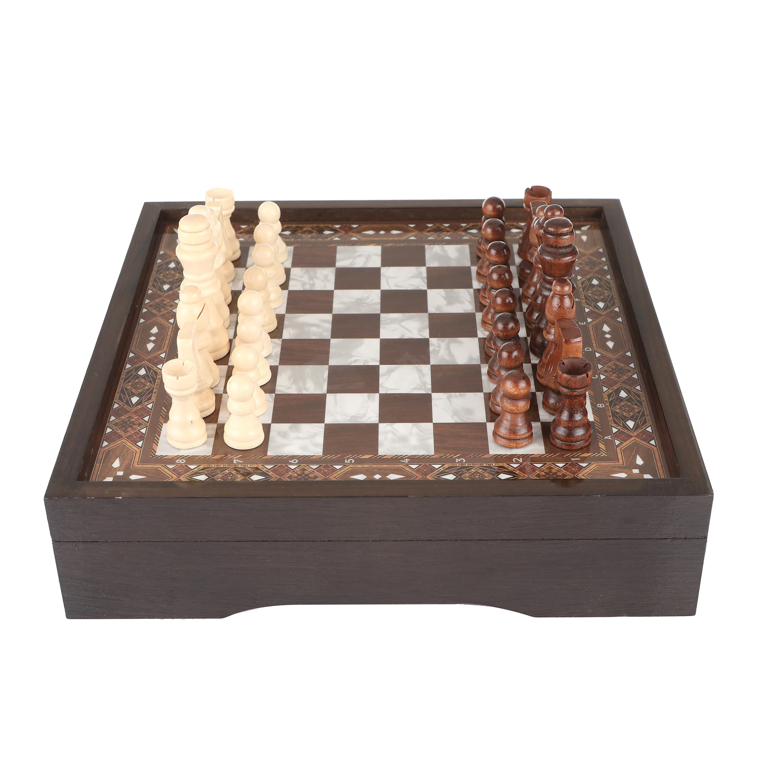 Pearl Patterned Wooden Chess Set: Keepsake Gift - image 3