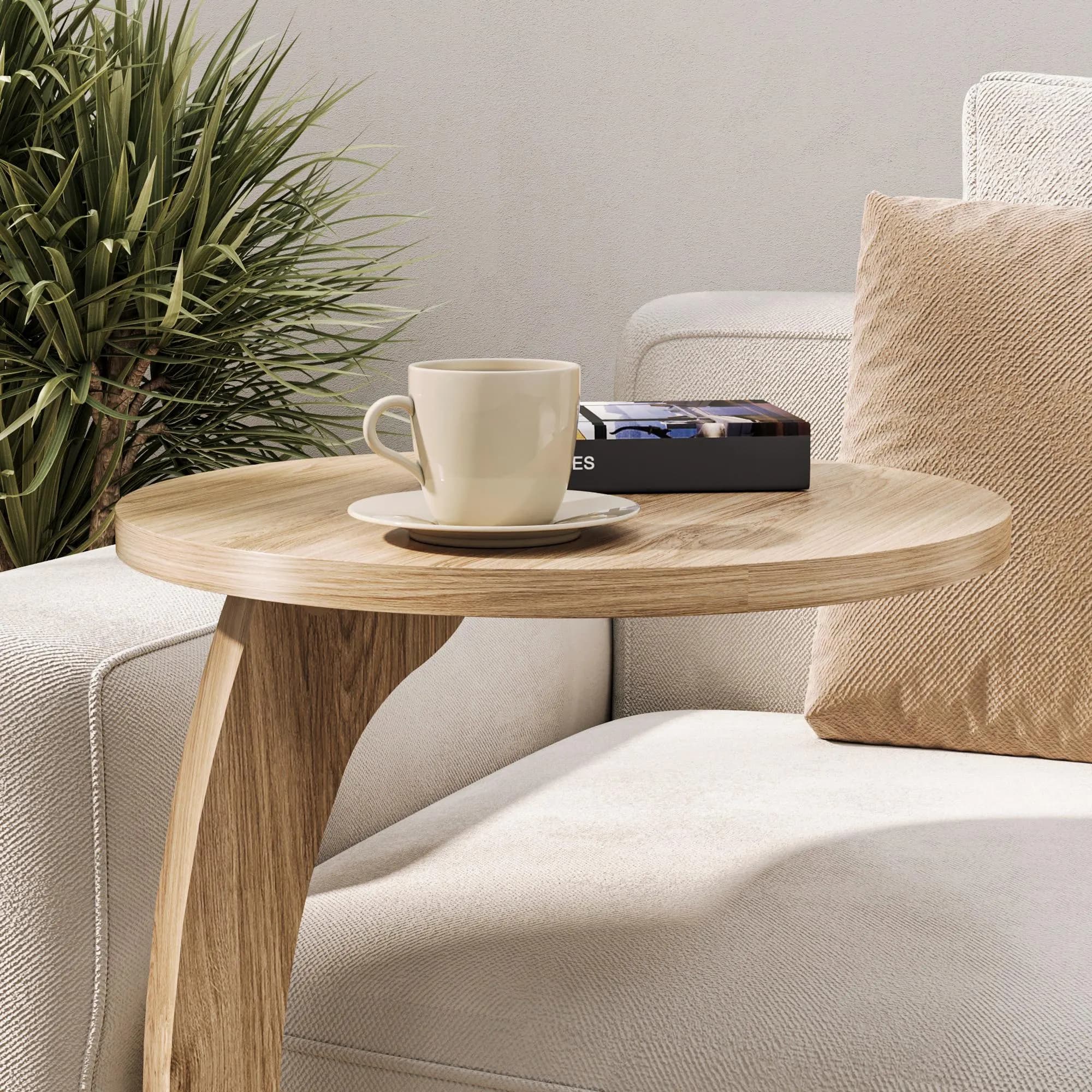 C-Shaped Wheeled Side Table: Living Room Couch Table, Laptop Stand - image 4