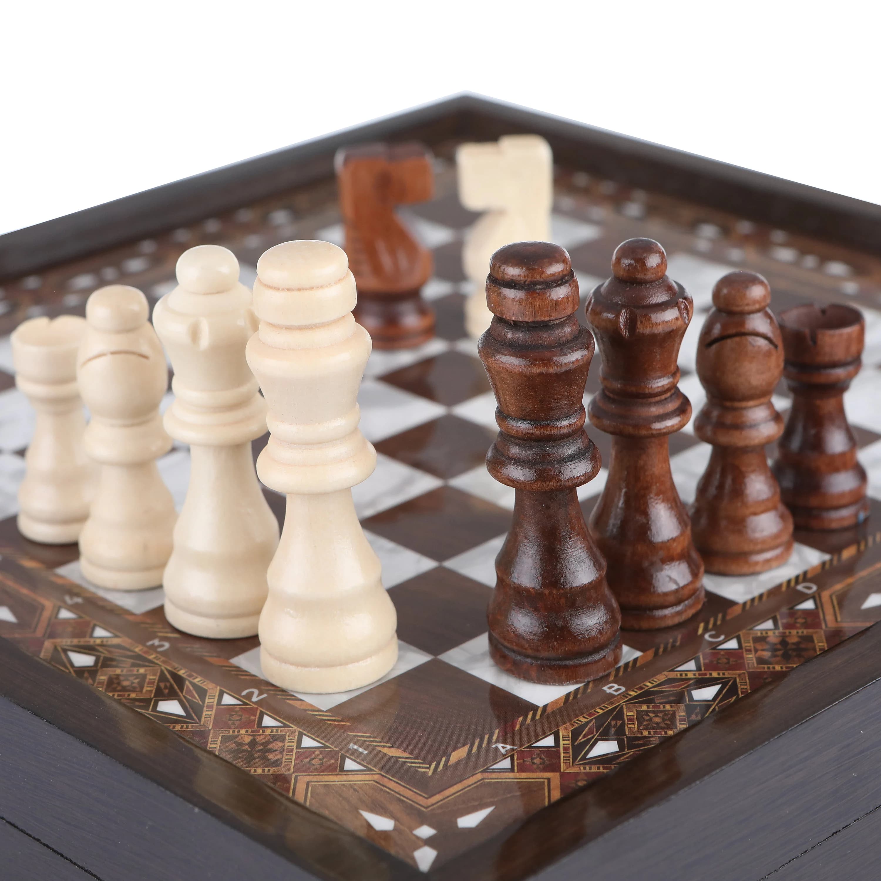 Pearl Patterned Wooden Chess Set: Keepsake Gift - image 5