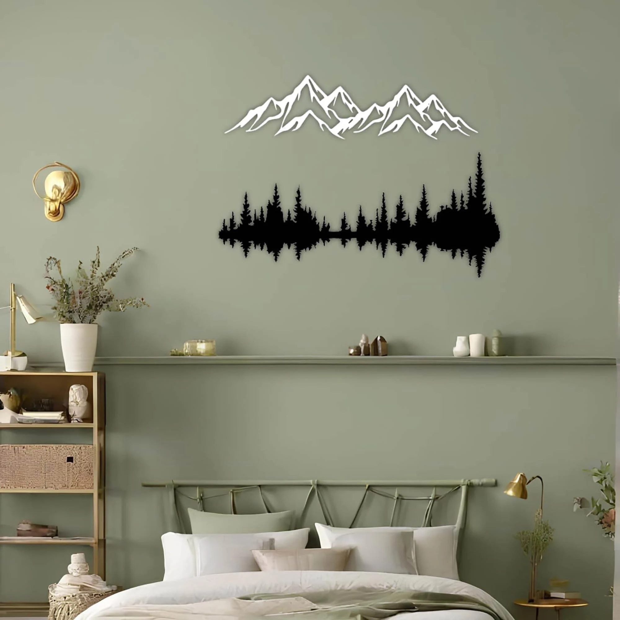Mountain Silhouette Metal Wall Art: Rustic Forest Decor - image 3