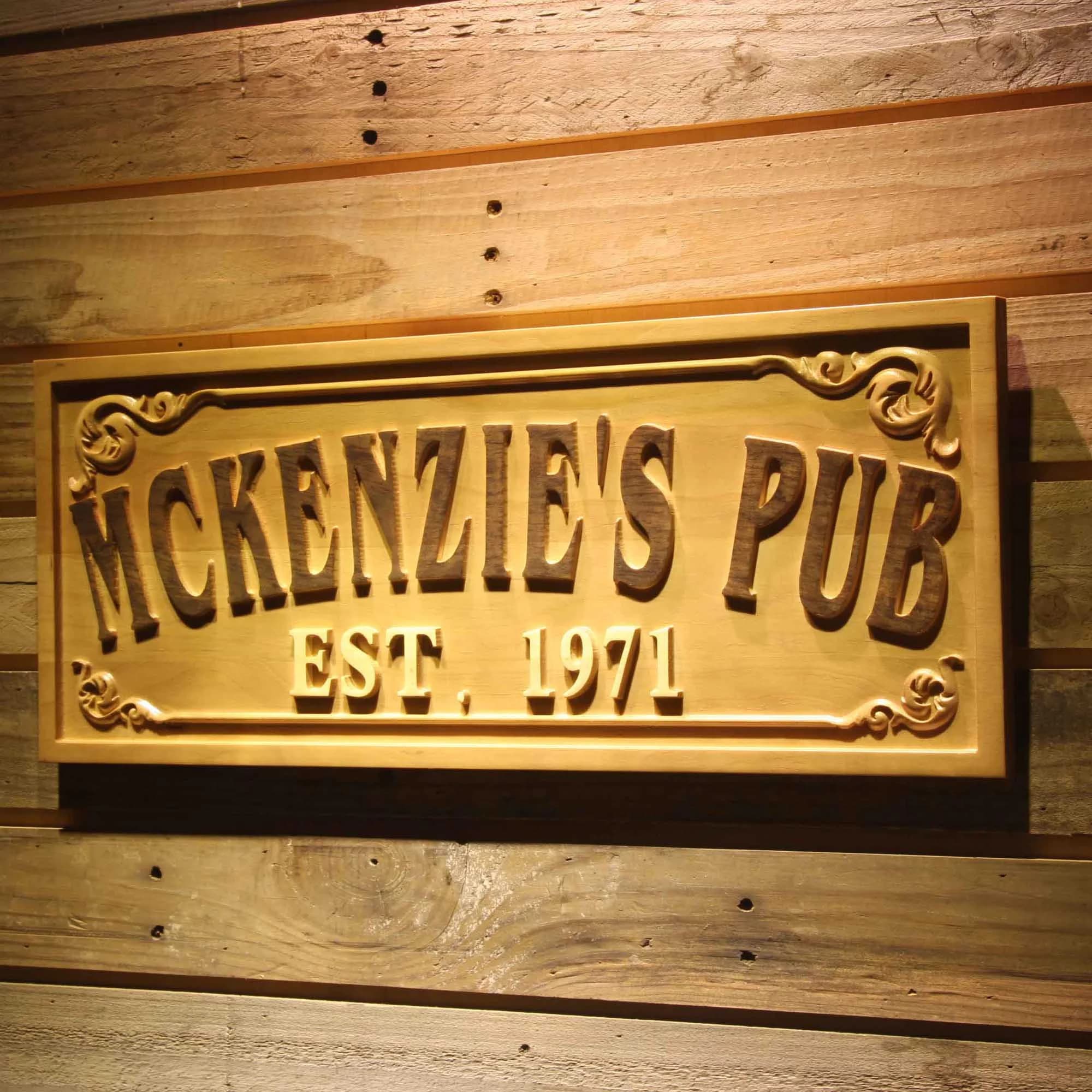 wpa0353 Name Personalized PUB Bar Decoration Home Bar Gifts Wood Engraved Wooden Sign