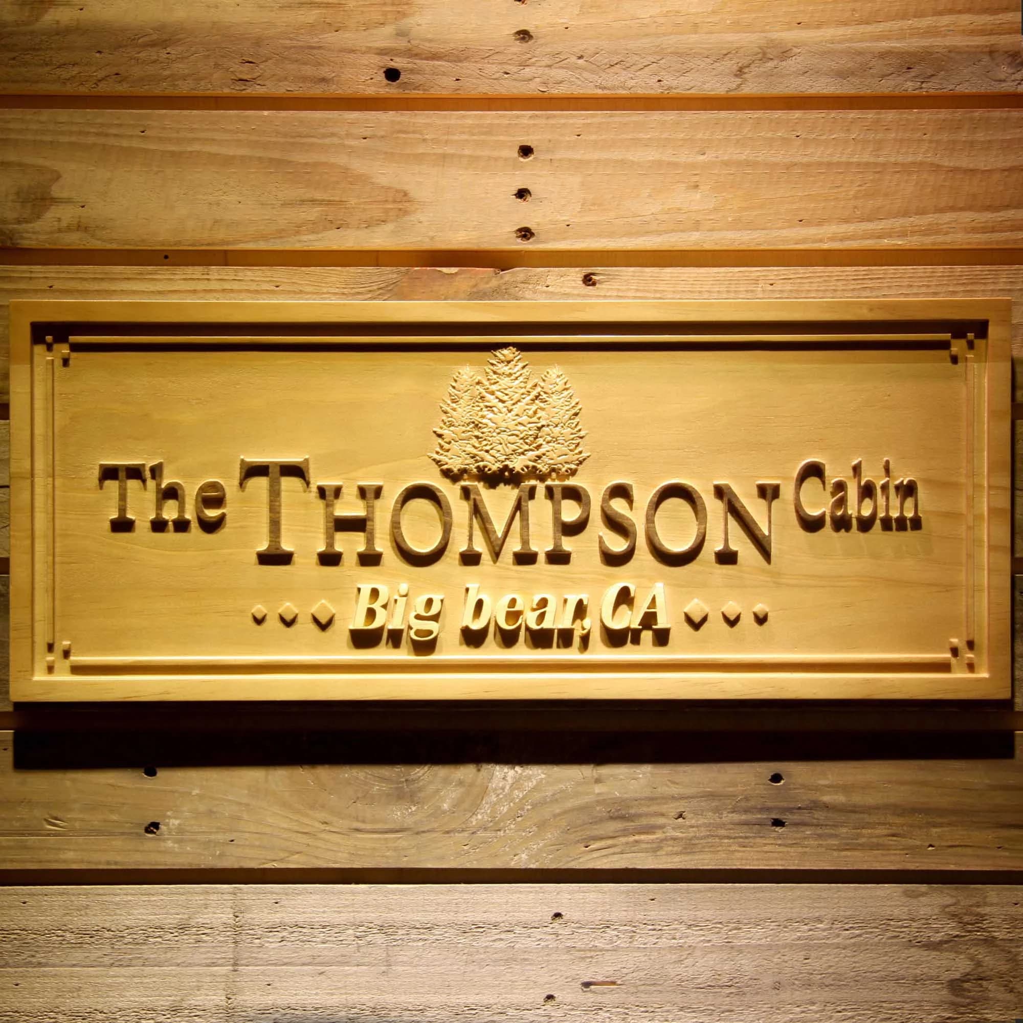 Personalized Cabin Sign | 3D Wood Engraved Forest House Name Sign - image 3