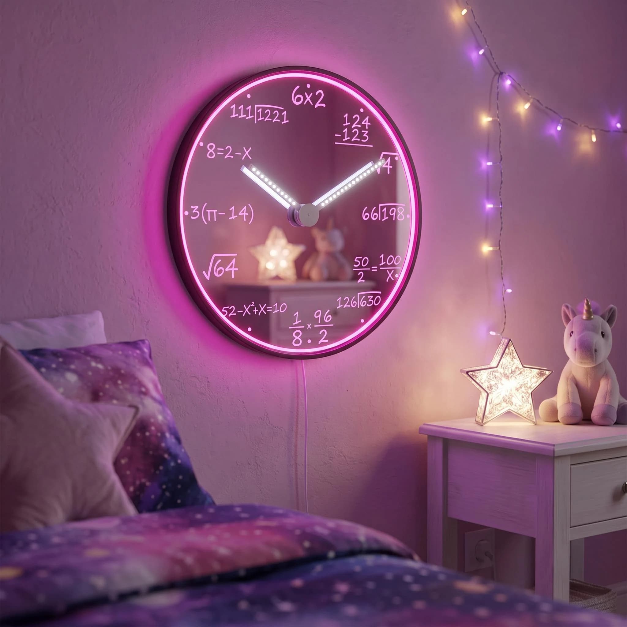 GlowHands Illuminated Clock Hand Math Design Clock | LED Algebra Equation Wall Decor for STEM Room - image 5