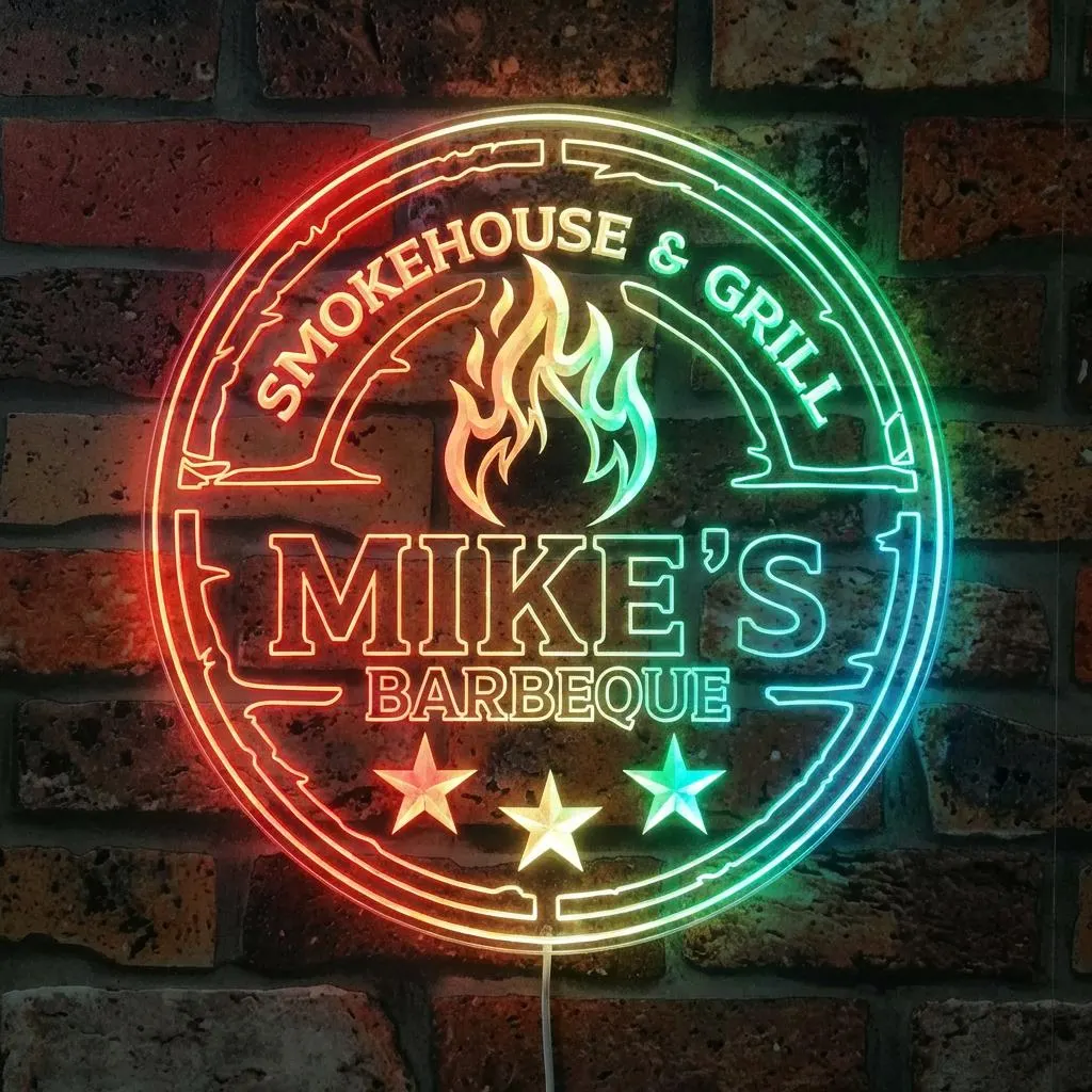Personalized Led Barbecue Wall Sign, Custom Grill, Barbecue Sign, BBQ Sign, Custom Gift, Multicolor Dynamic Lighting fnd-p0082-tm-c - image 2