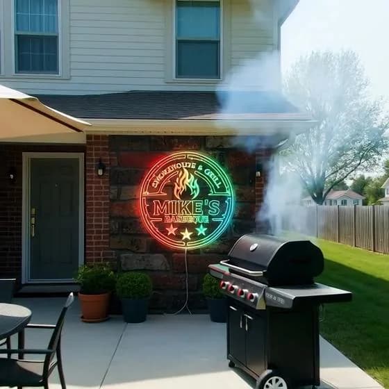Personalized Led Barbecue Wall Sign, Custom Grill, Barbecue Sign, BBQ Sign, Custom Gift, Multicolor Dynamic Lighting fnd-p0082-tm-c - image 4