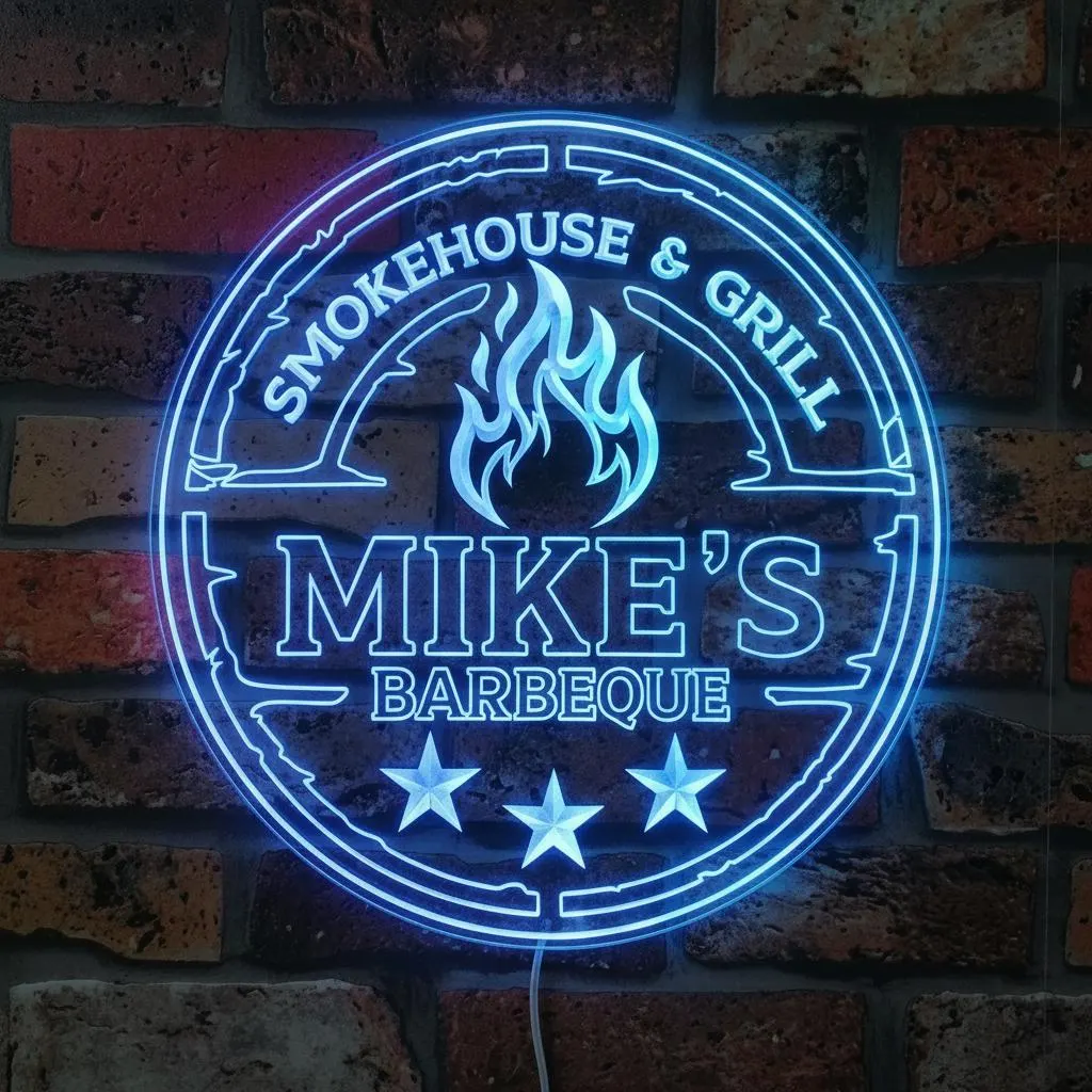 Personalized Led Barbecue Wall Sign, Custom Grill, Barbecue Sign, BBQ Sign, Custom Gift, Multicolor Dynamic Lighting fnd-p0082-tm-c - image 3