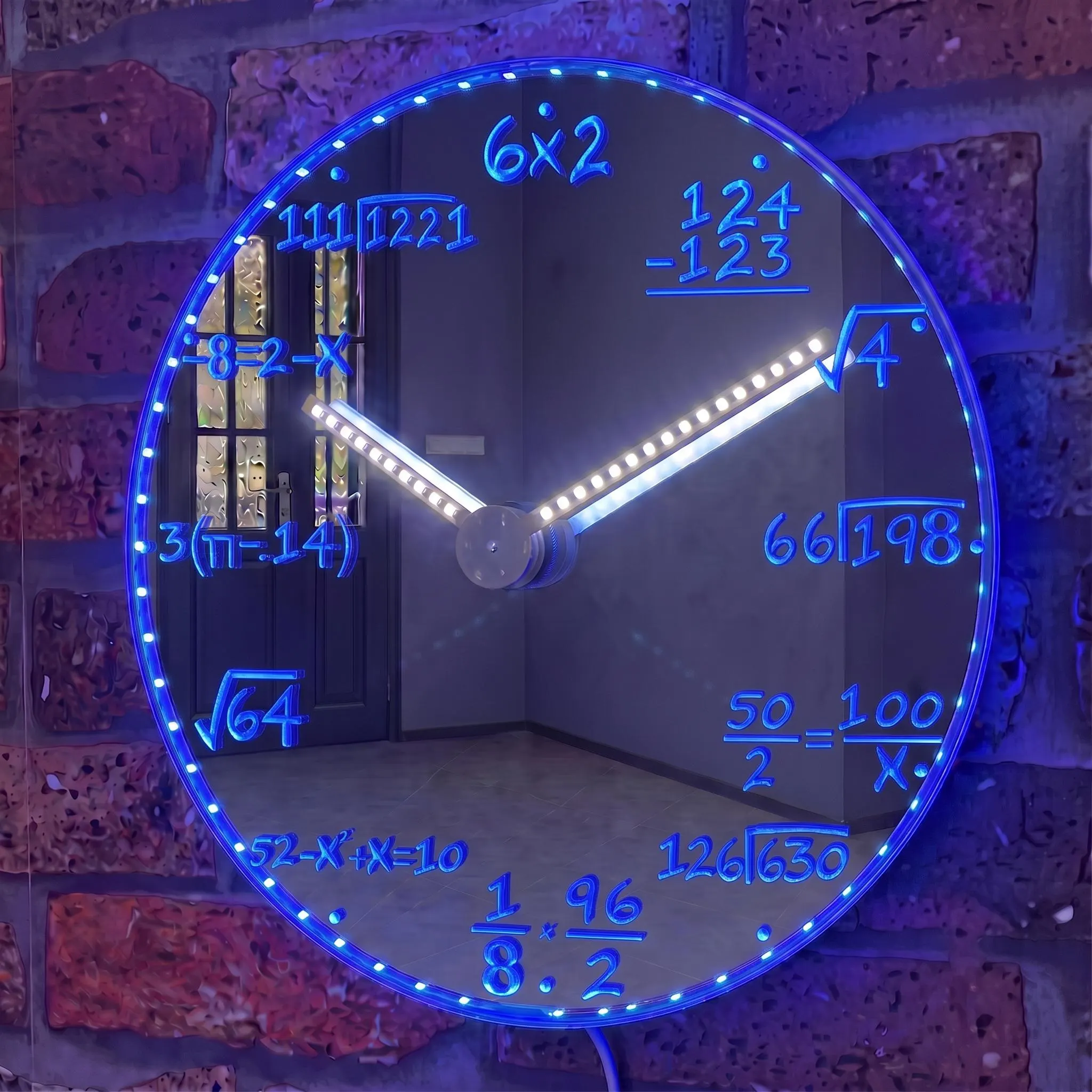 GlowHands Illuminated Clock Hand Math Design Clock | LED Algebra Equation Wall Decor for STEM Room - image 3