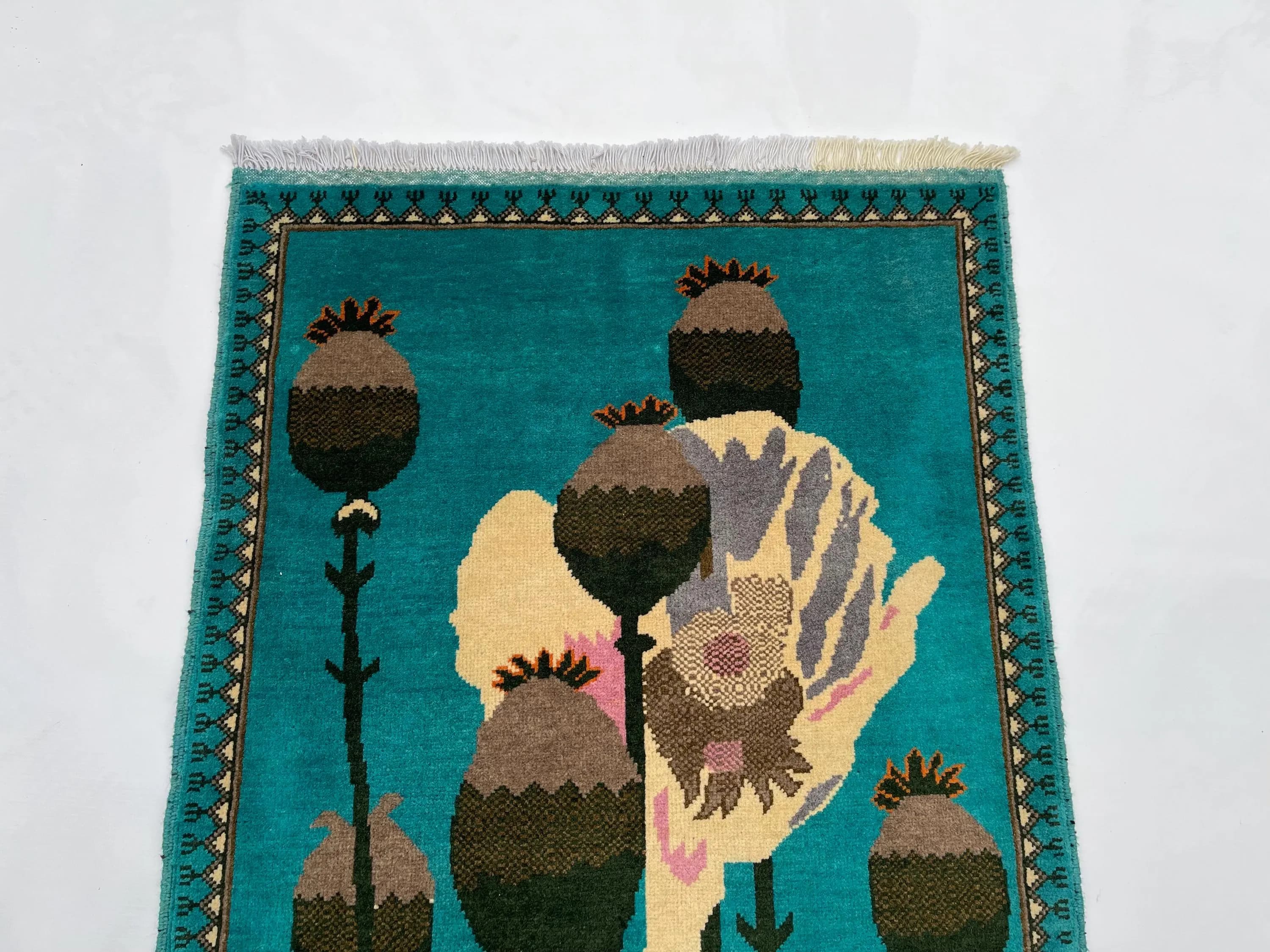 118x84 cm Afghan war rug wool war rug beautifully made Merinos war rug handicrafts opiume #756 - image 5