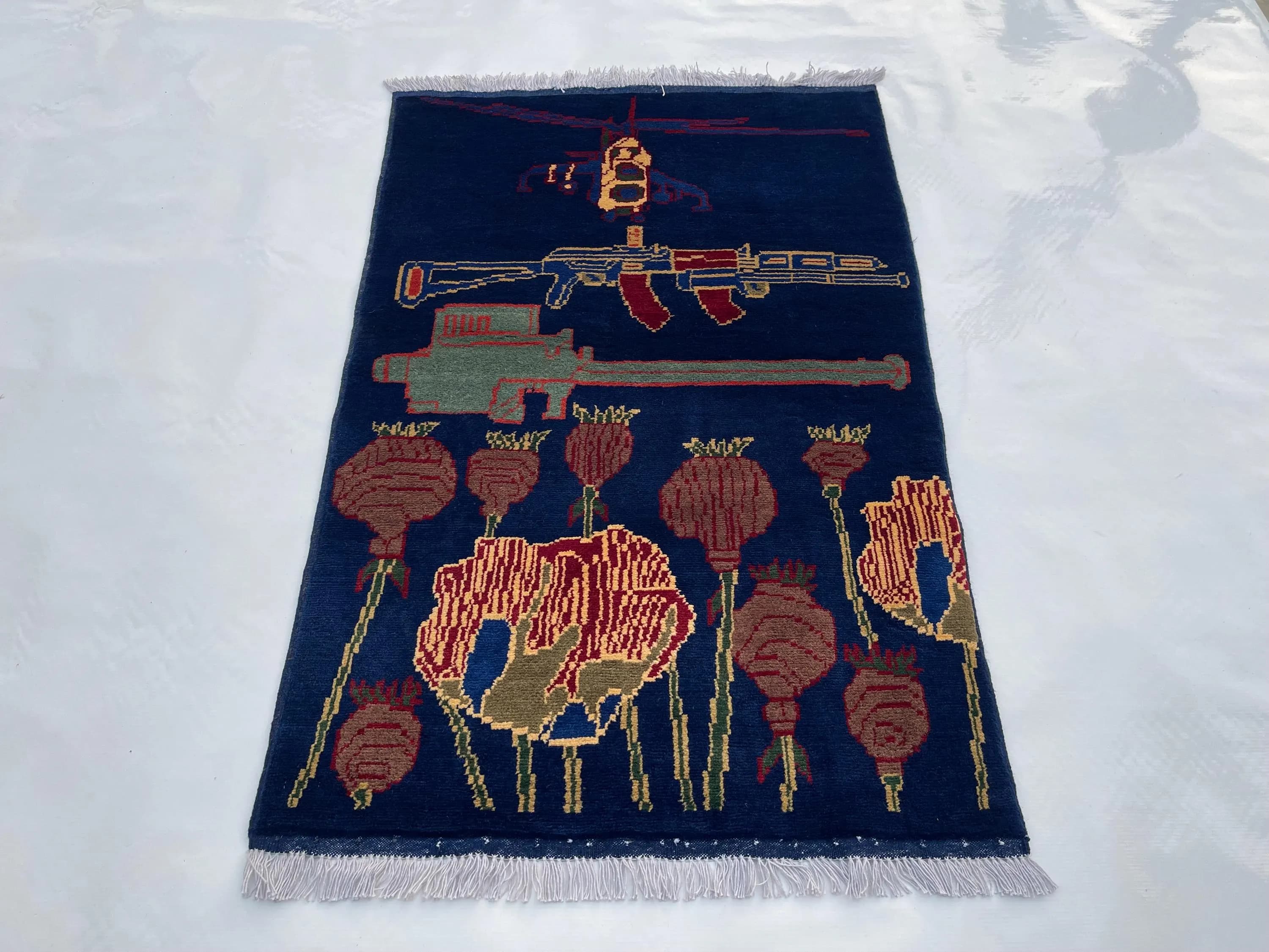 130x82 cm Afghan war rug wool war rug beautifully made Merinos war rug Area rug handicrafts opiume #772 - image 2