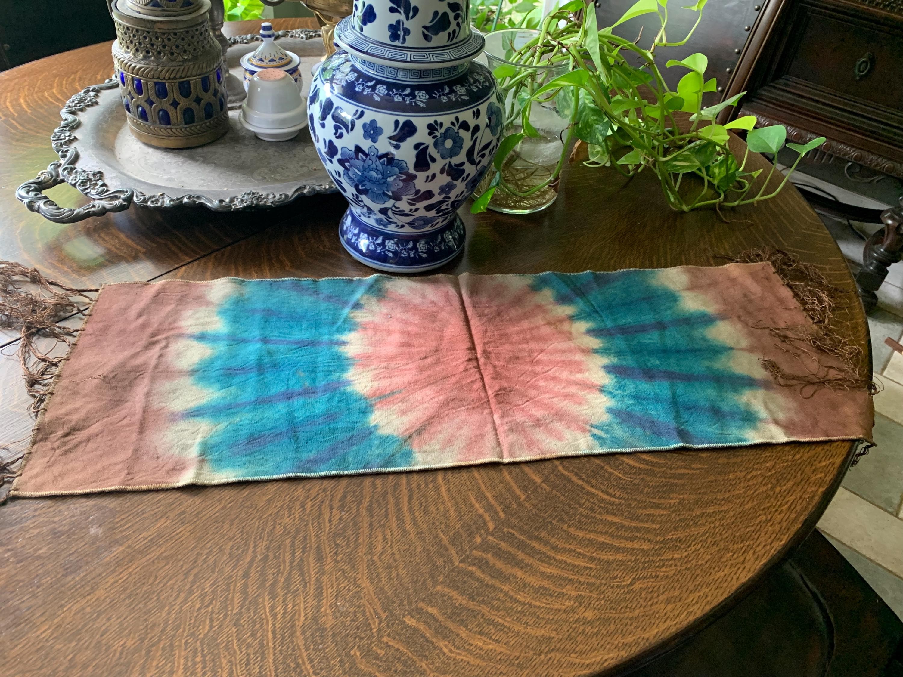 Antique Velvet Silk Batik Piano Scarf - image 4