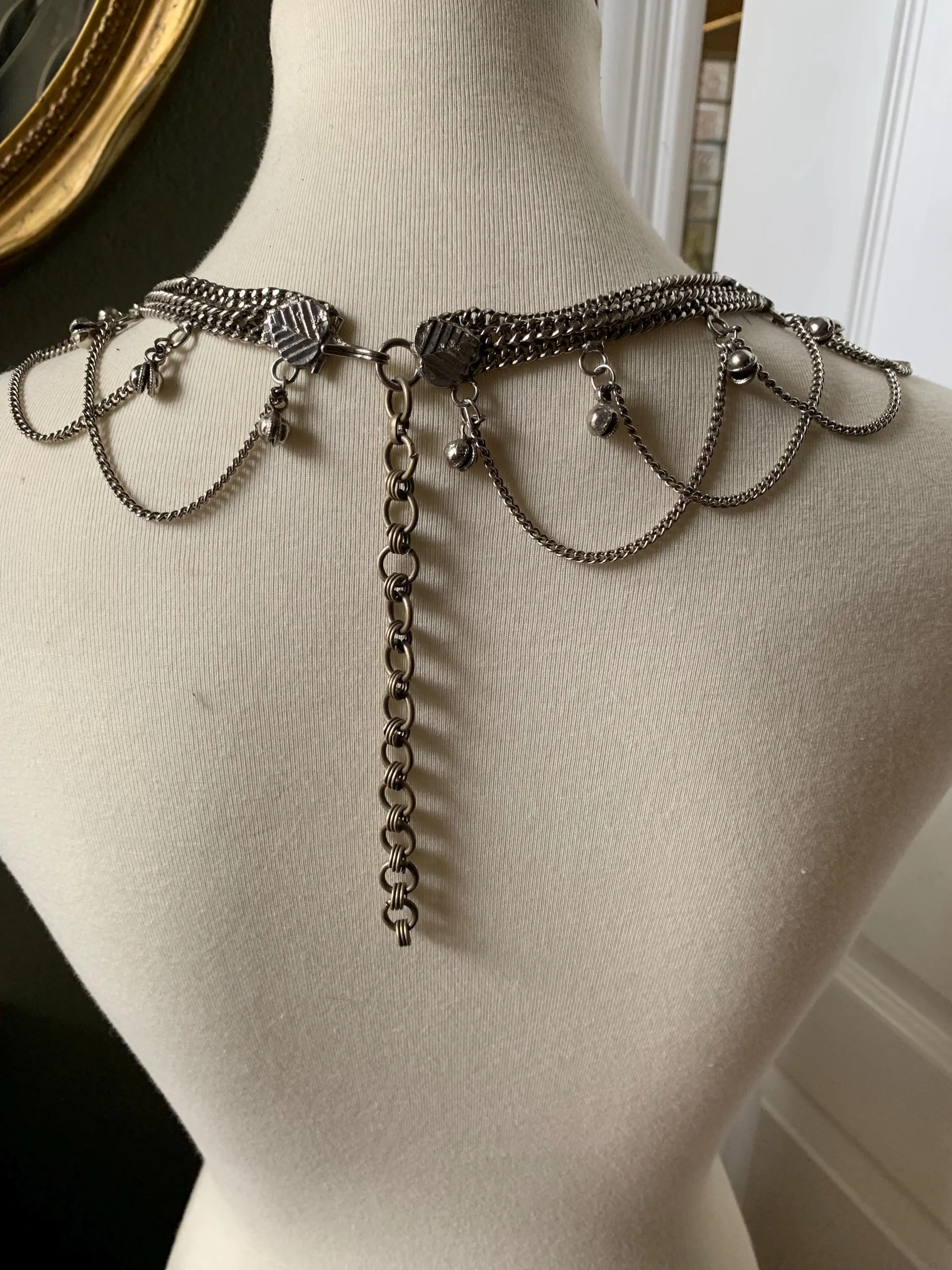 Vintage Silver Egyptian Belly Dancer Belt - image 5