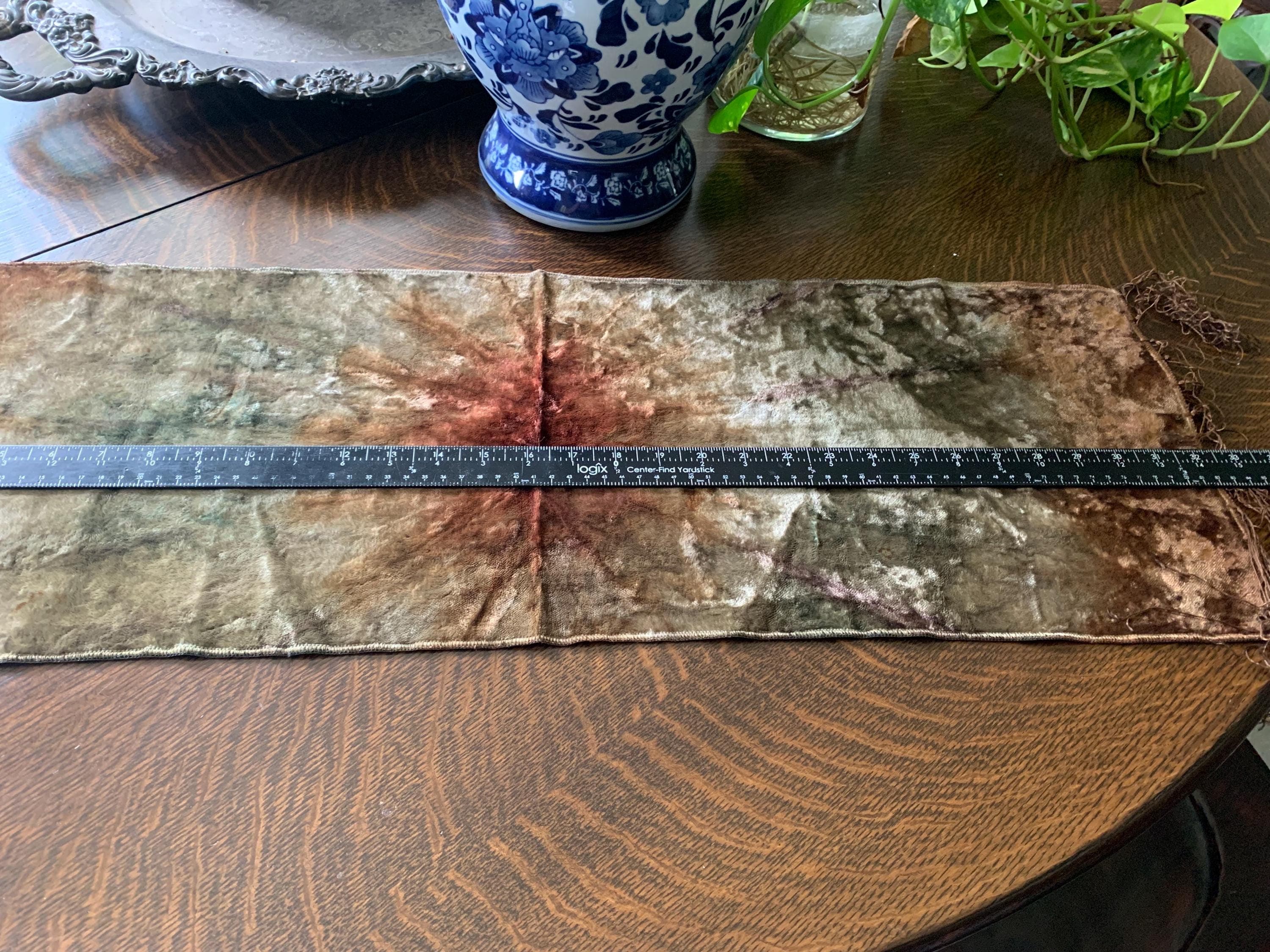 Antique Velvet Silk Batik Piano Scarf - image 5