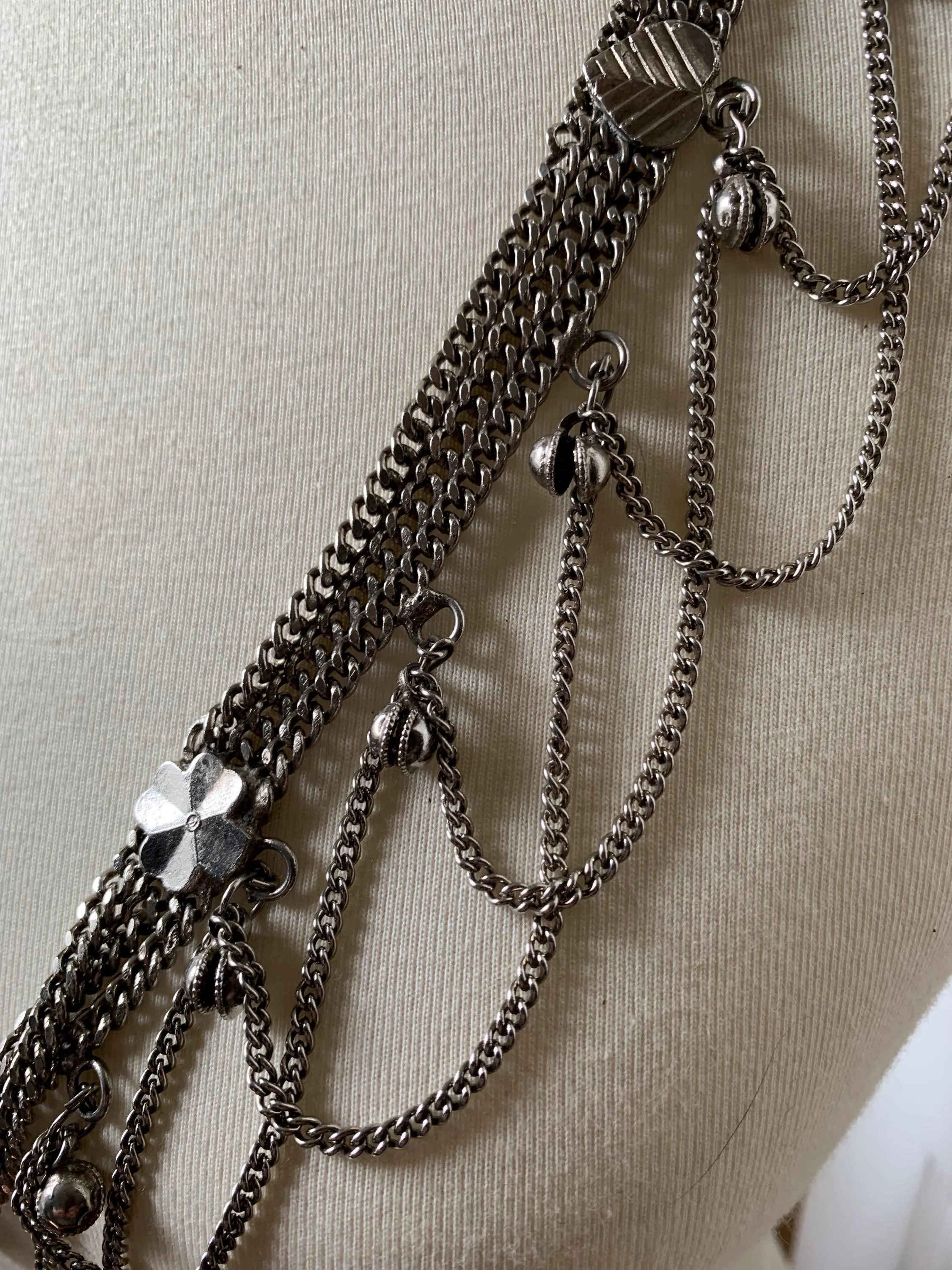 Vintage Silver Egyptian Belly Dancer Belt - image 4